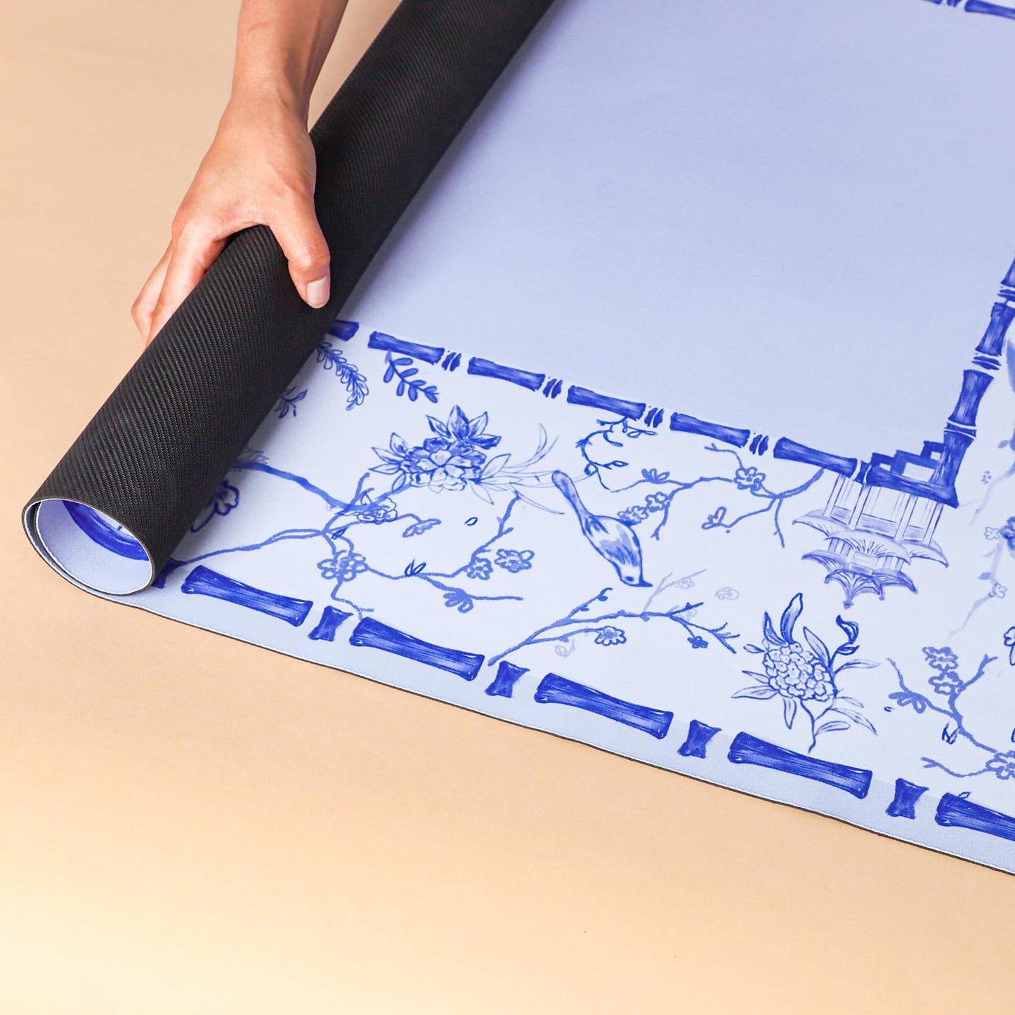 TIASUSAN Large Blue Mahjong Mat 31.5” x 31.5” with Carry Bag – Anti-Slip, Noise-Reducing Table Cover