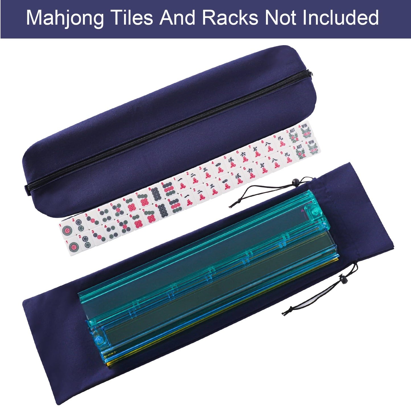 TIASUSAN Empty American Mahjong Set Bag – All-in-One Storage Case with Racks and Tiles
