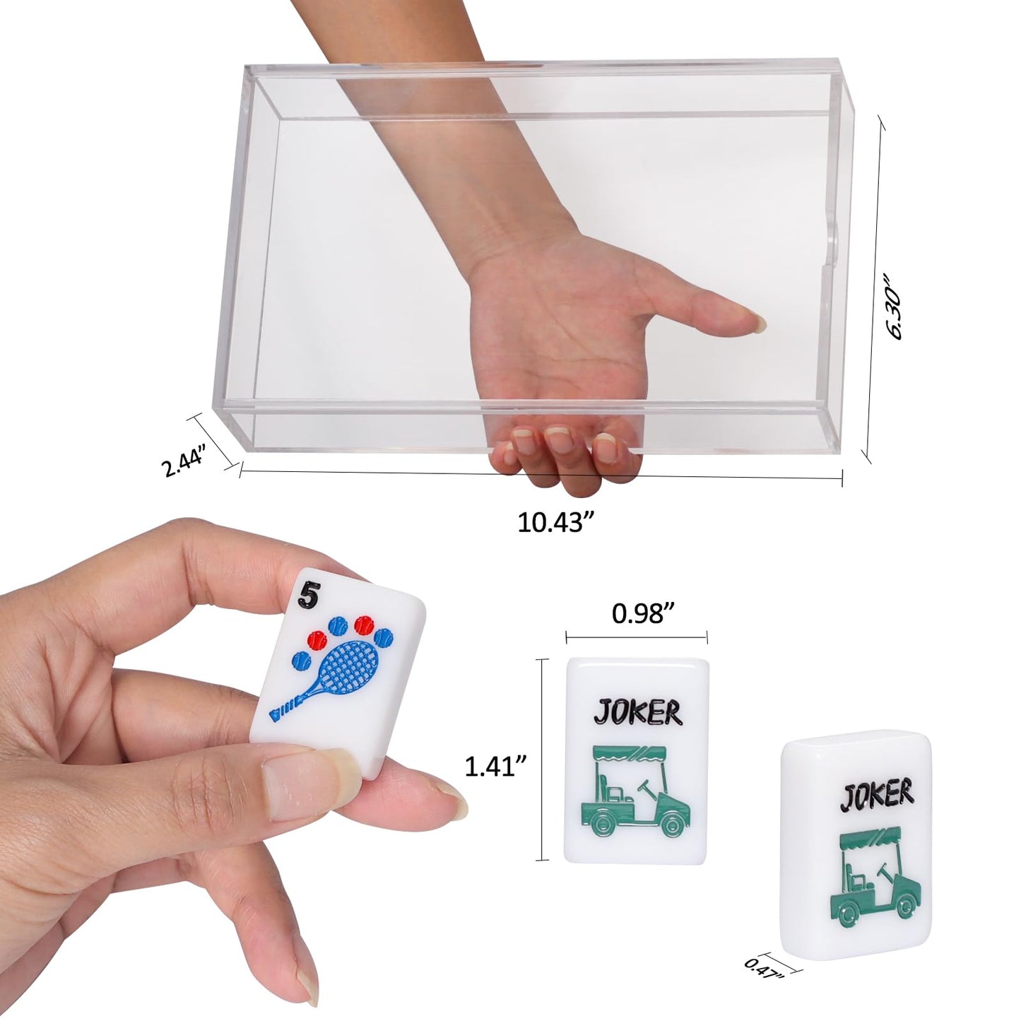 TIASUSAN American Mahjong Tile Set with Clear Acrylic Box – 160 Tiles & Accessories