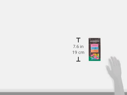 Ticonderoga Dixon Neon Erasers – 15-Piece Pencil Top & Hand-Held Set (38931) | Beveled, Latex-Free