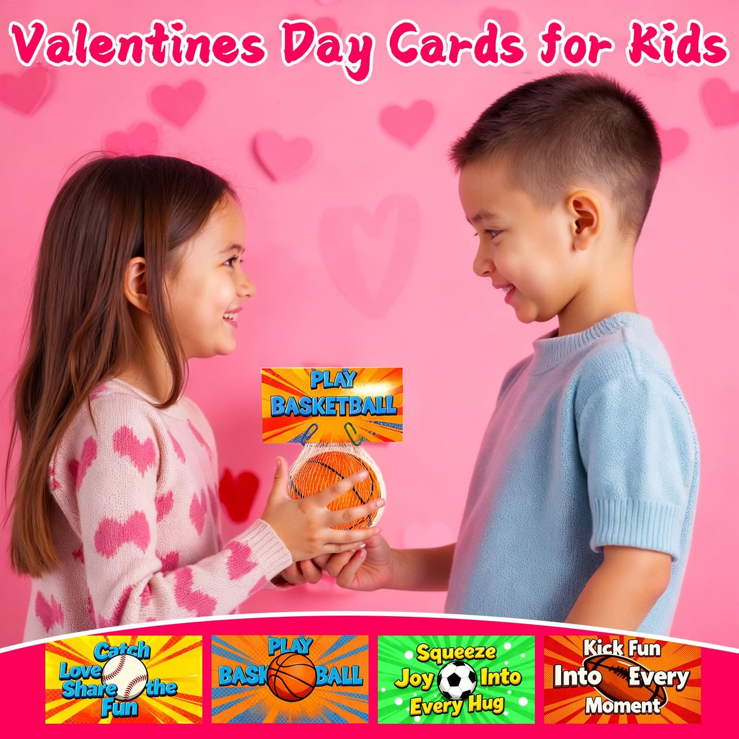 Tidesiok 24 Pack Sports Stress Balls & Valentines Cards – Classroom Gifts & Party Favors
