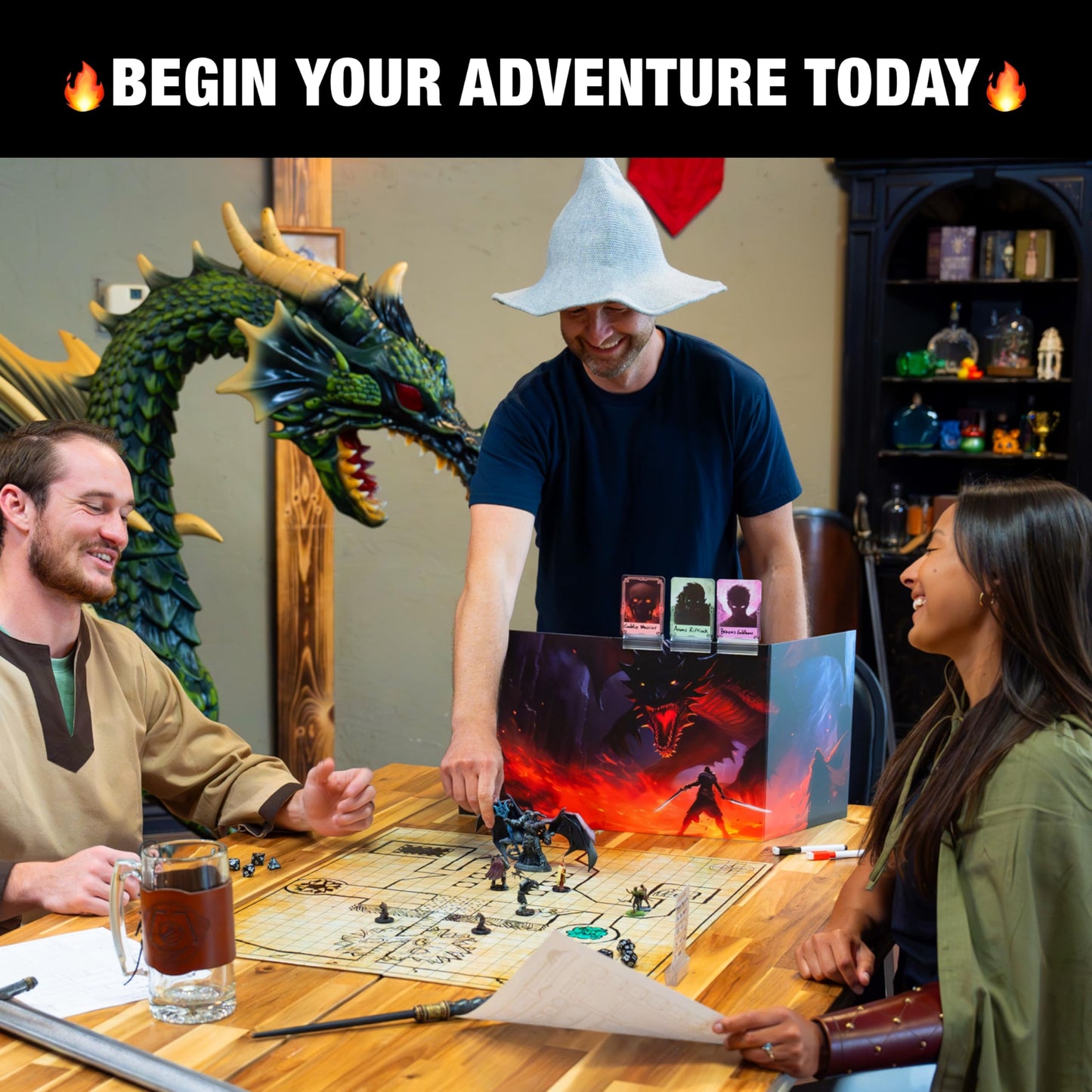 TIDYBOSS 50pcs Erasable DND Initiative Tracker | DM Screen Clips with Character & Monster Cards | TTRPG Accessories