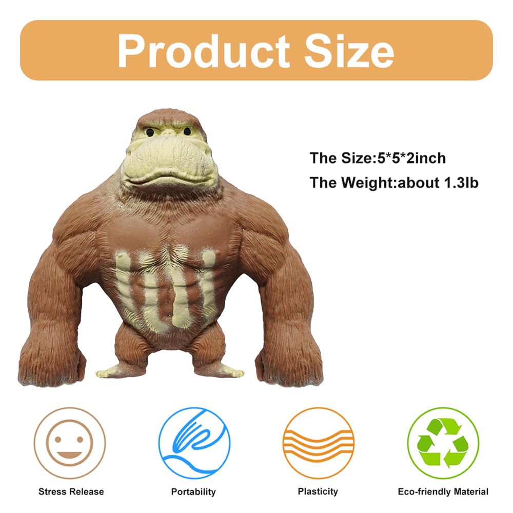 Tiefenets Squishy Monkey Toy & Stretch Gorilla – Stress Relief and Relaxation