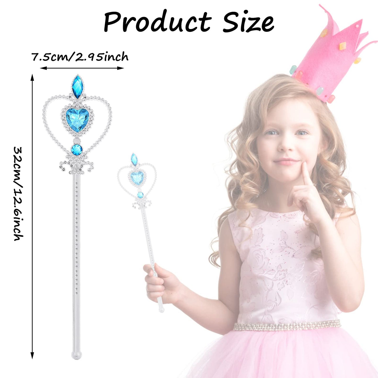 TIESOME Fairy Magic Wand: Blue Rhinestone Princess Wand for Party Cosplay