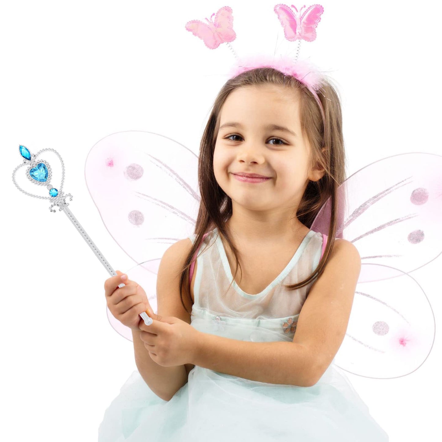 TIESOME Fairy Magic Wand: Blue Rhinestone Princess Wand for Party Cosplay