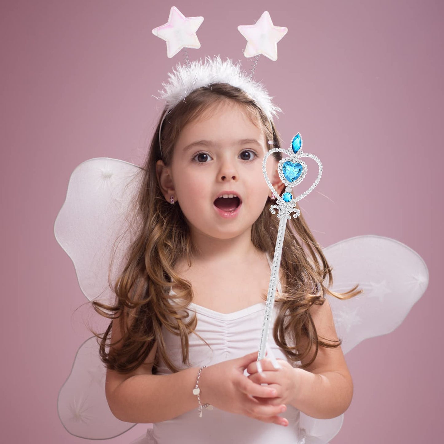 TIESOME Fairy Magic Wand: Blue Rhinestone Princess Wand for Party Cosplay