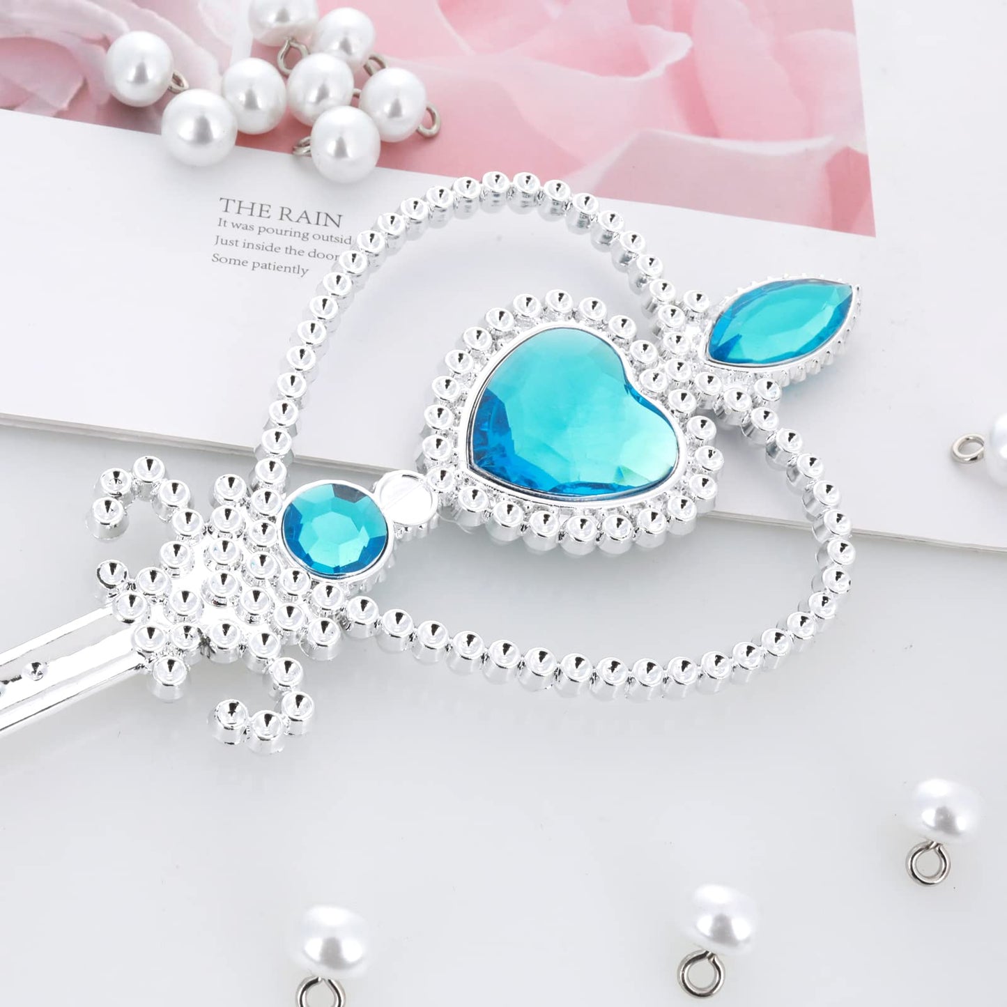 TIESOME Fairy Magic Wand: Blue Rhinestone Princess Wand for Party Cosplay