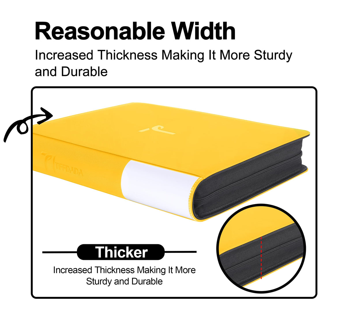 TIFFDADA Top Loader Binder 9-Pocket — Holds 360 Cards, Zippered Side-Loading for 3x4 Top Loaders