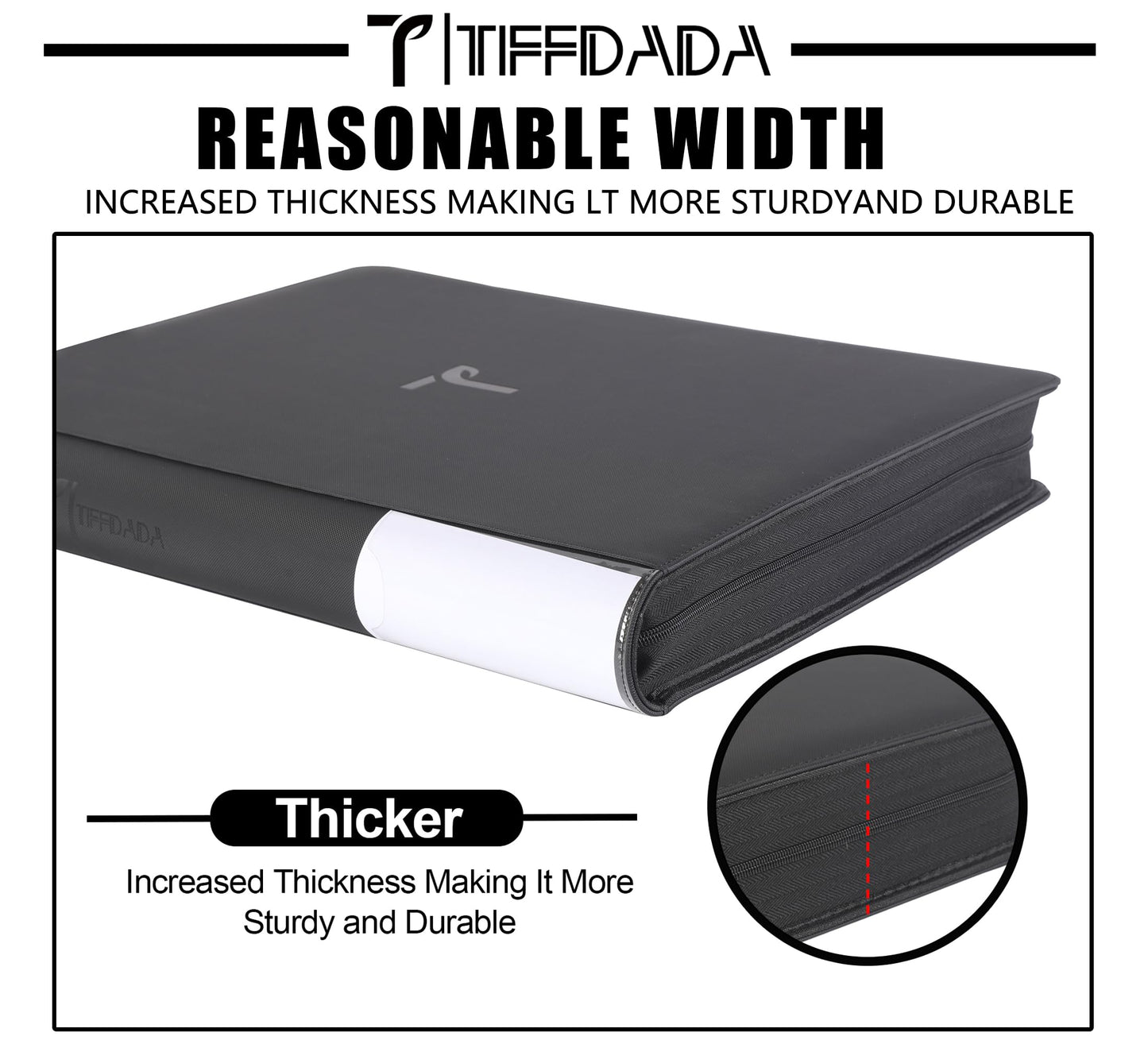 TIFFDADA Premium Trading Card Binder – 20-Pocket, 2000-Card Capacity, Zippered, Side Label Slots