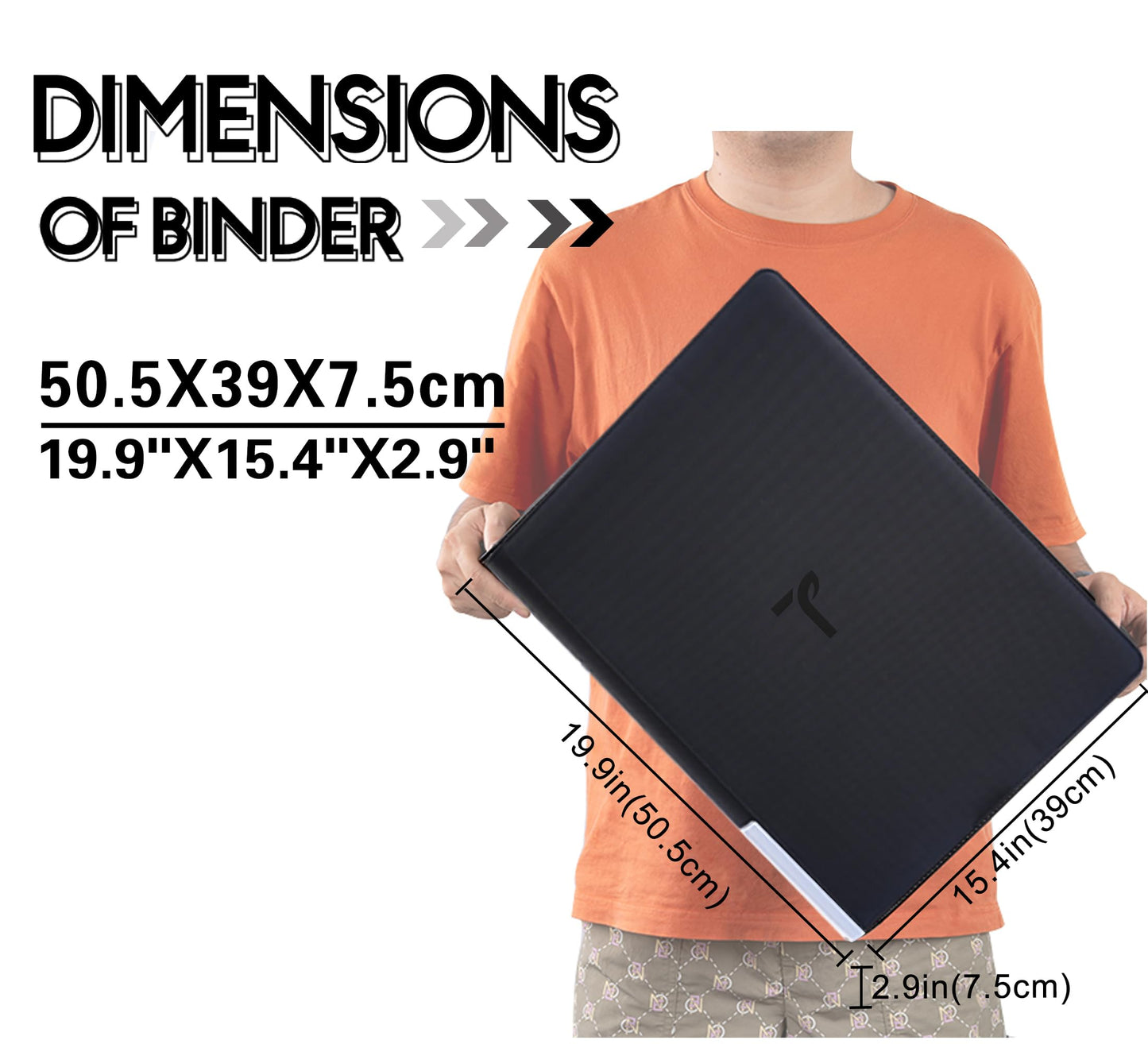 TIFFDADA 16-Pocket Top Loader Binder | Holds 640 Toploaders | Zippered Side-Loading Card Binder