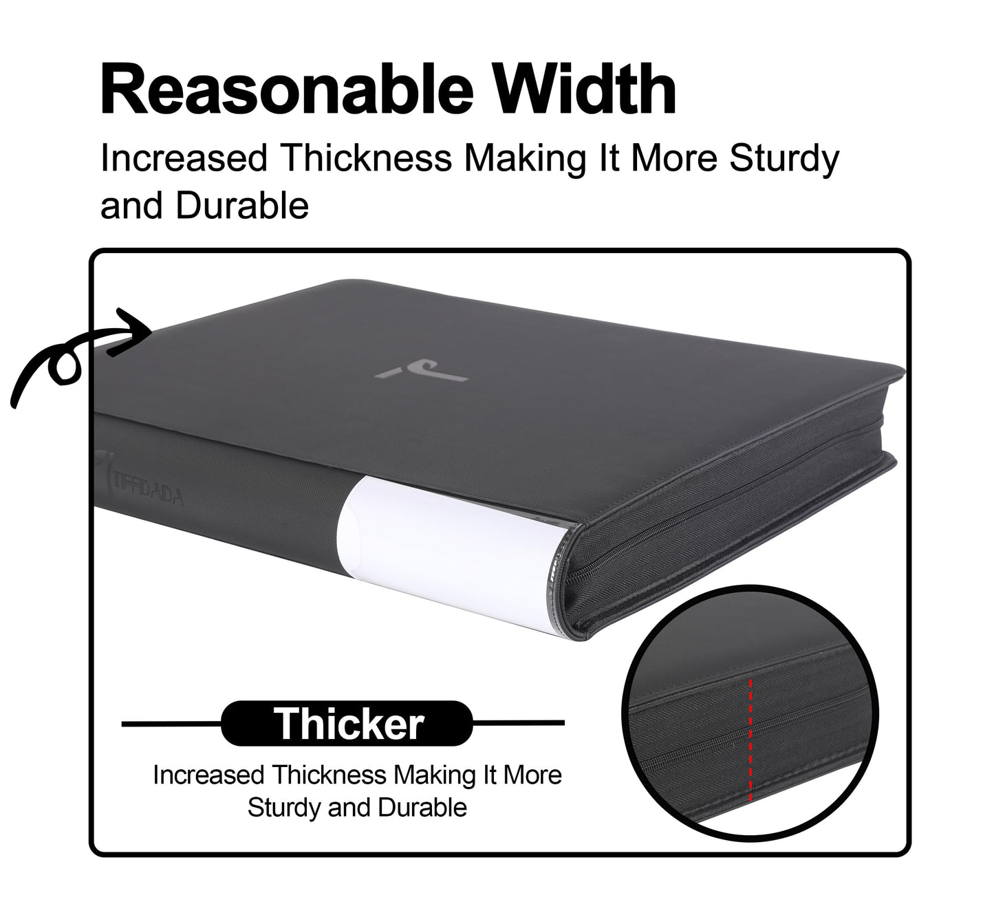 TIFFDADA 16-Pocket Top Loader Binder | Holds 640 Toploaders | Zippered Side-Loading Card Binder