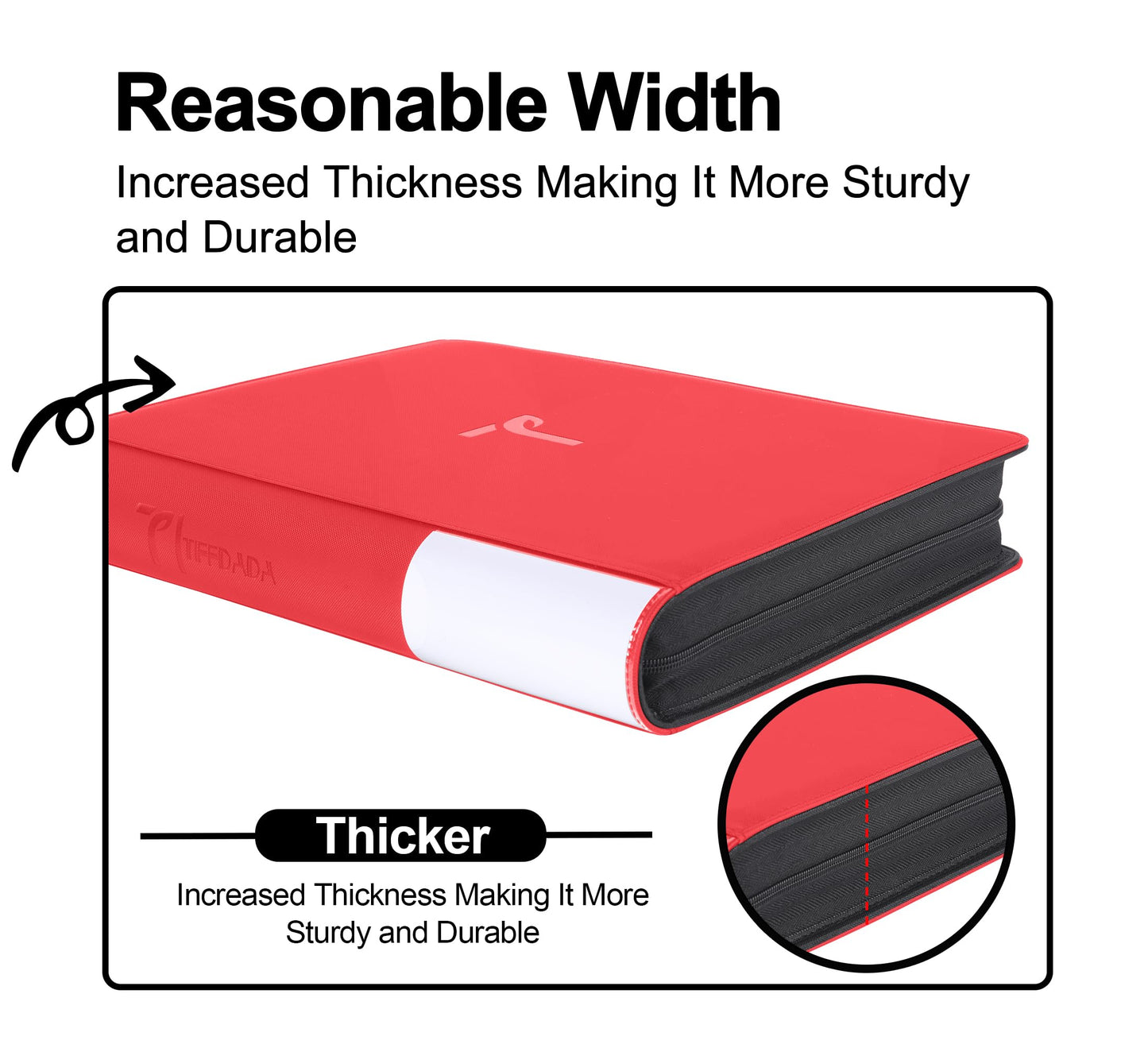 TIFFDADA Top Loader Binder — 360 Cards, 9-Pocket Pages, Zippered Side-Loading for 3x4 Toploaders