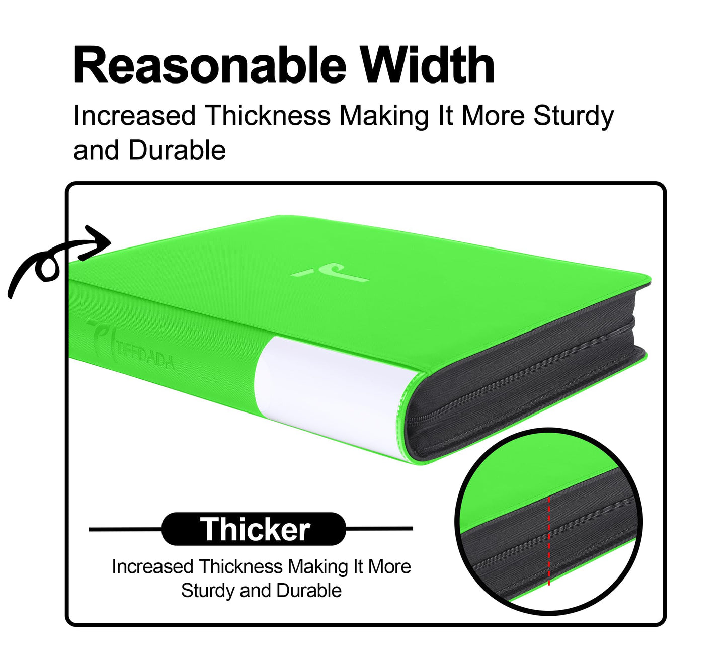 TIFFDADA Top Loader Binder for Cards – 9 Pocket, 360 Card Capacity, Zippered Side-Loading Binder for 3x4 Toploaders