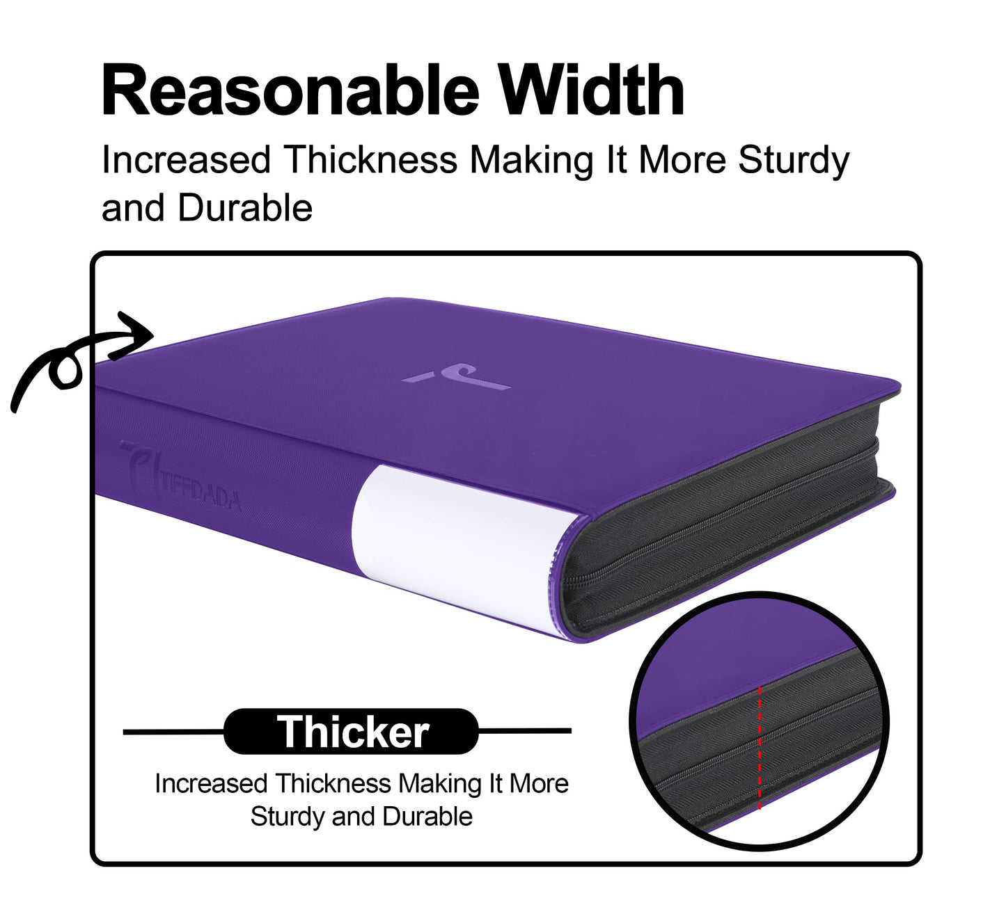 TIFFDADA Top Loader Card Binder – 360-Card Capacity, 9-Pocket Pages, Zippered Side Loading for 3" x 4" Toploaders