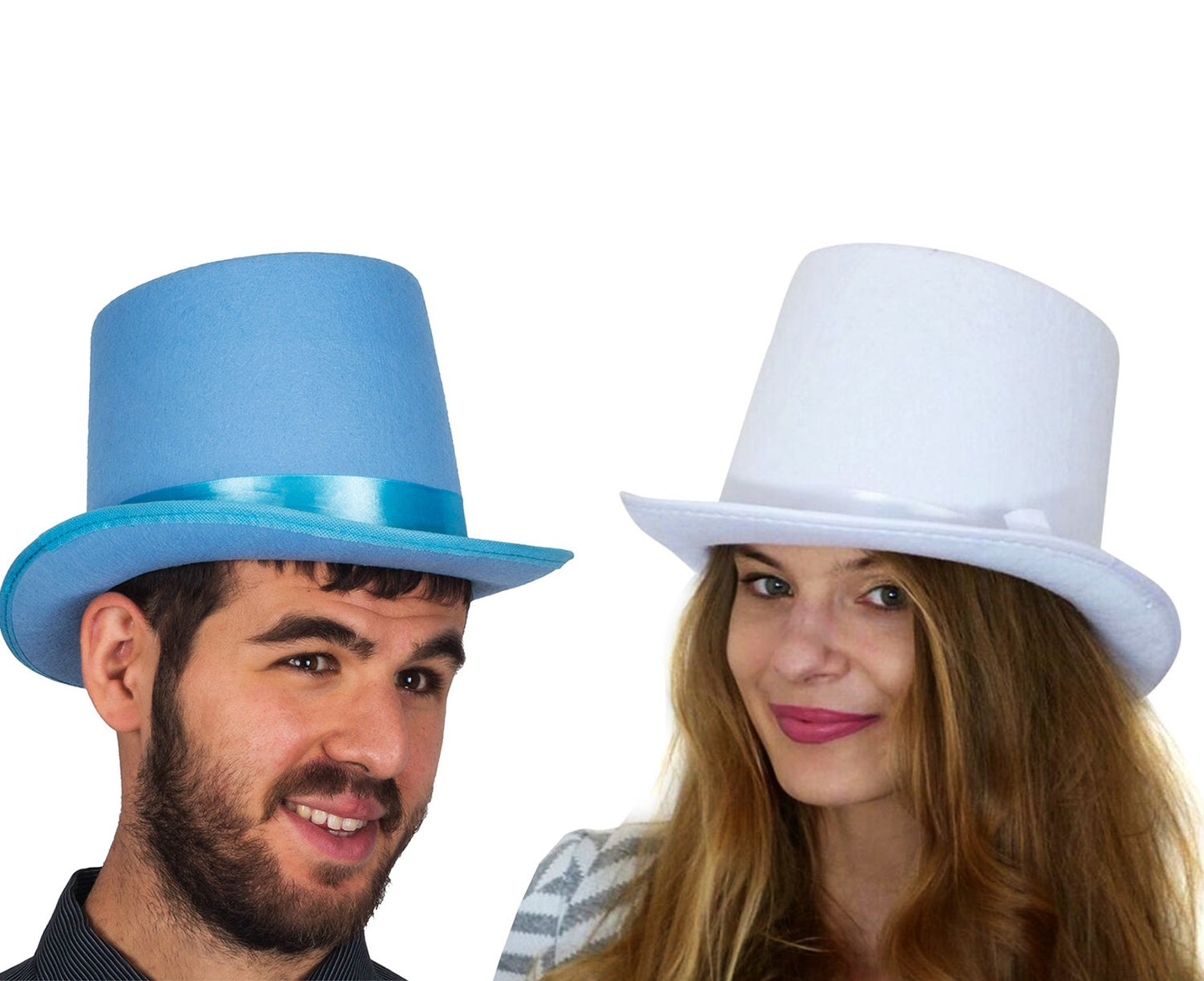 Tigerdoe Top Hats - 4 Pack Costume Hats (Black, White, Brown, Blue)