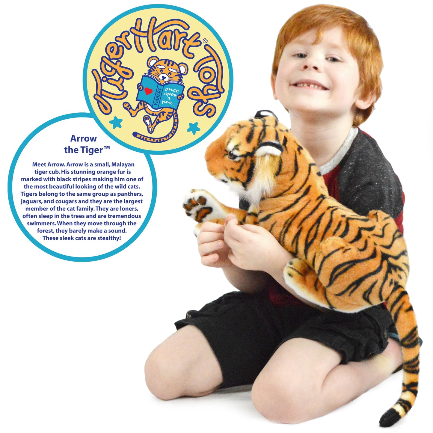 TigerHart Arrow The Tiger - 17 Inch Plush Cat | Soft, Safe Tiger Cub