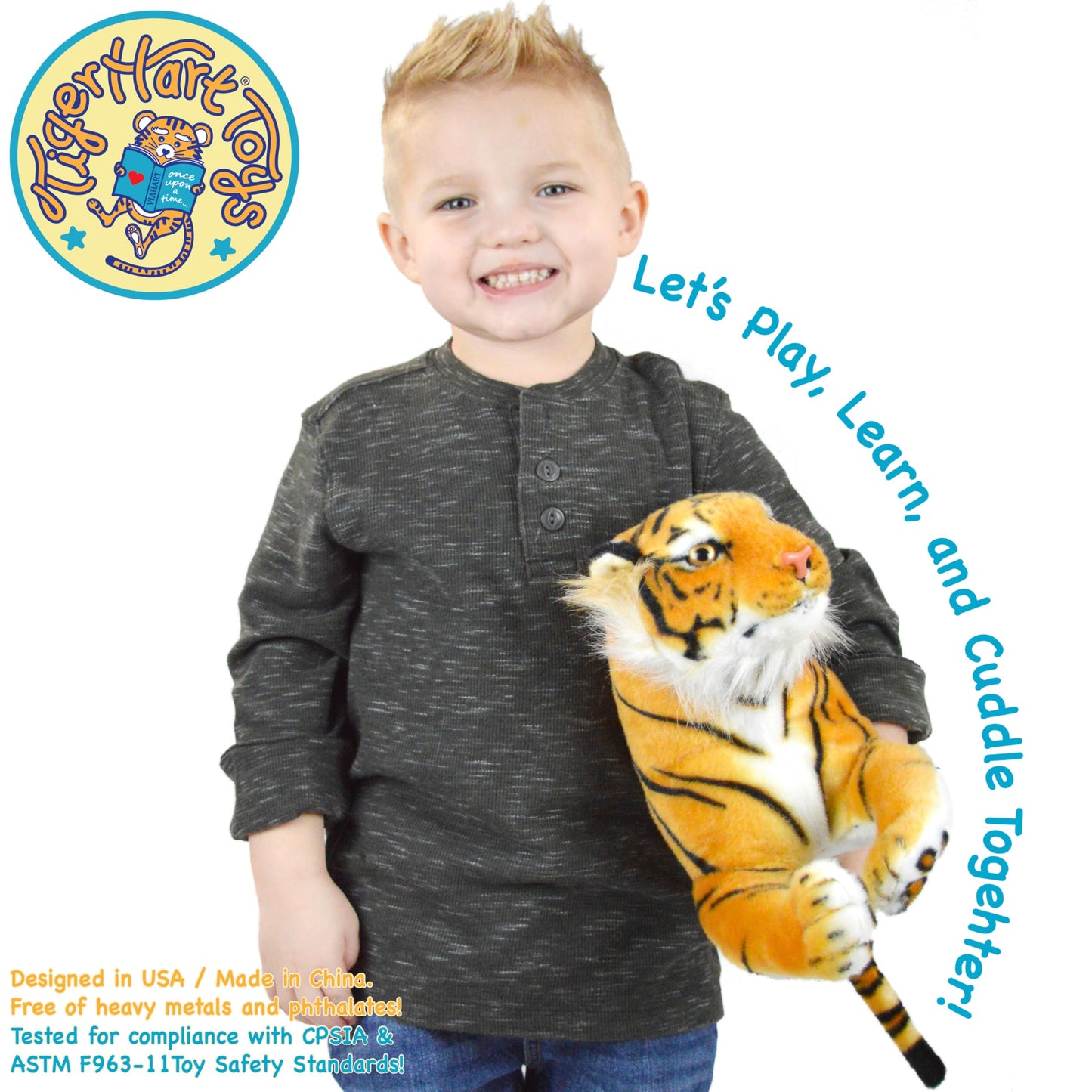 TigerHart Arrow The Tiger - 17 Inch Plush Cat | Soft, Safe Tiger Cub