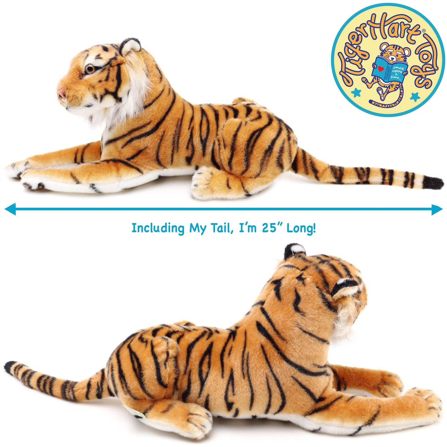 TigerHart Arrow The Tiger - 17 Inch Plush Cat | Soft, Safe Tiger Cub