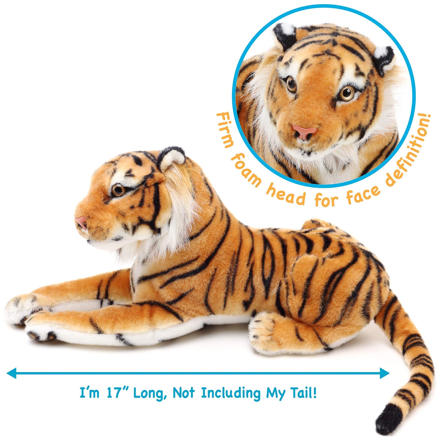 TigerHart Arrow The Tiger - 17 Inch Plush Cat | Soft, Safe Tiger Cub