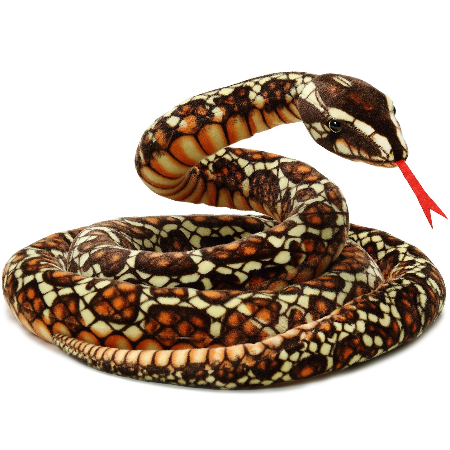 TigerHart Bernard The Brown Python – 9.5 ft Plush Snake | Safe, Huggable Toy