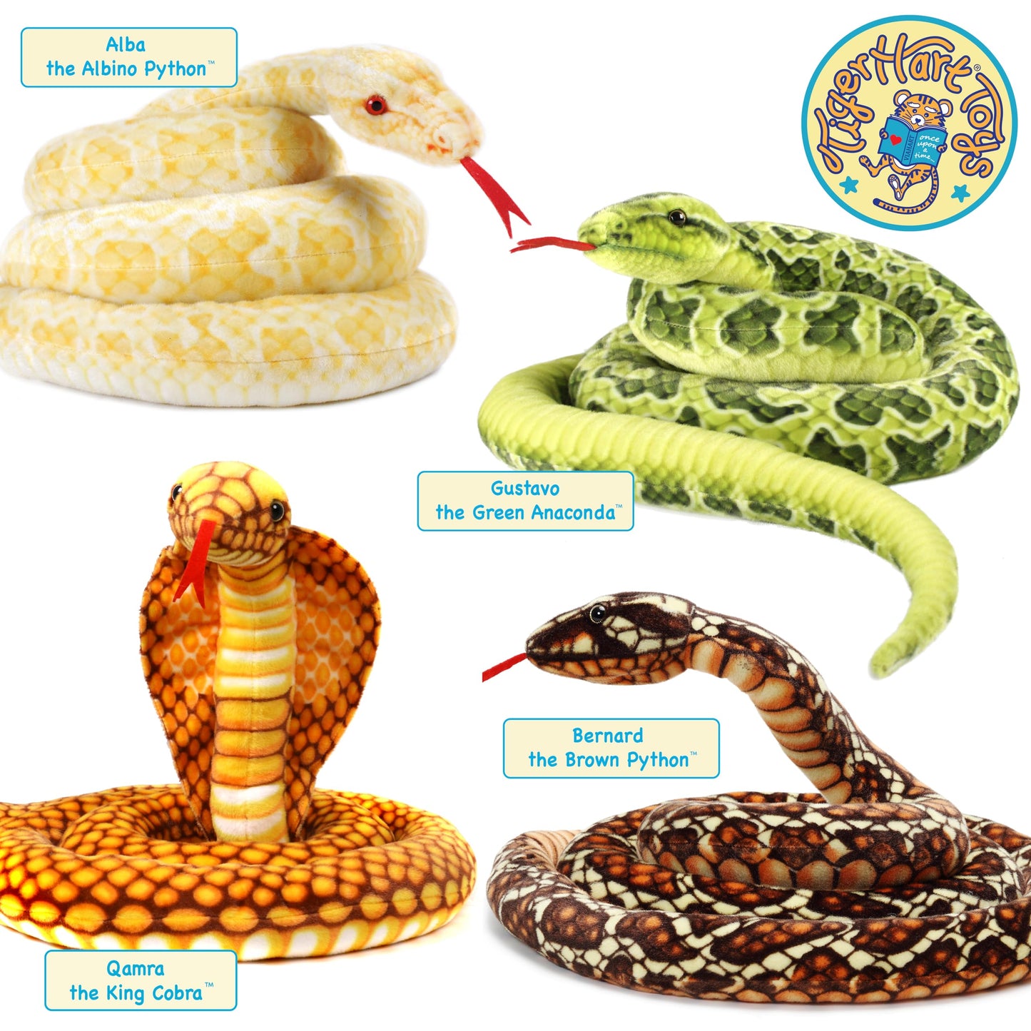 TigerHart Bernard The Brown Python – 9.5 ft Plush Snake | Safe, Huggable Toy