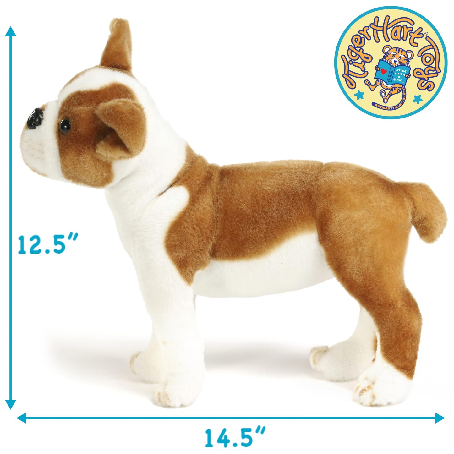 TigerHart Bobby Boston Terrier Plush – 14.5 Inch Large Dog Stuffed Animal