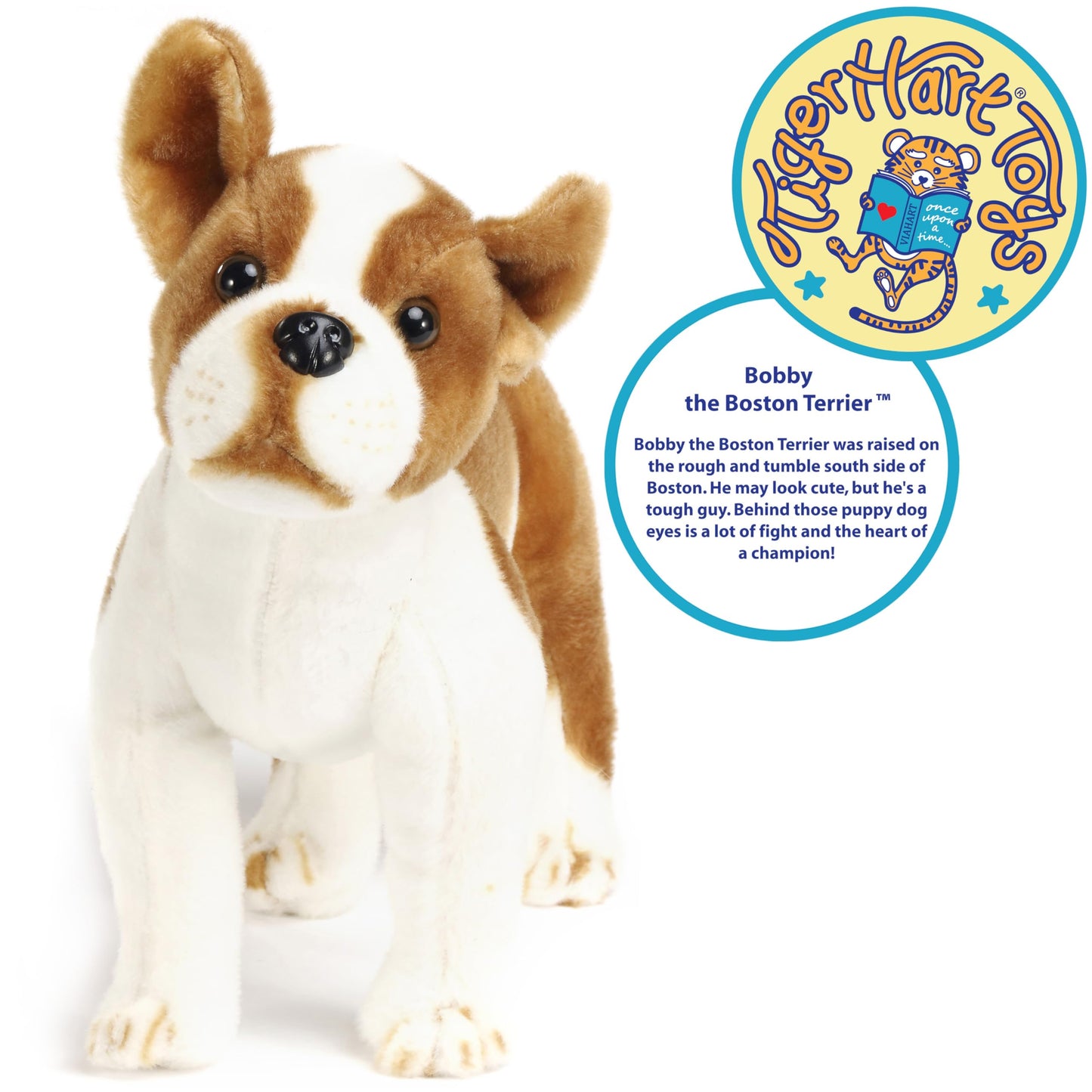 TigerHart Bobby Boston Terrier Plush – 14.5 Inch Large Dog Stuffed Animal
