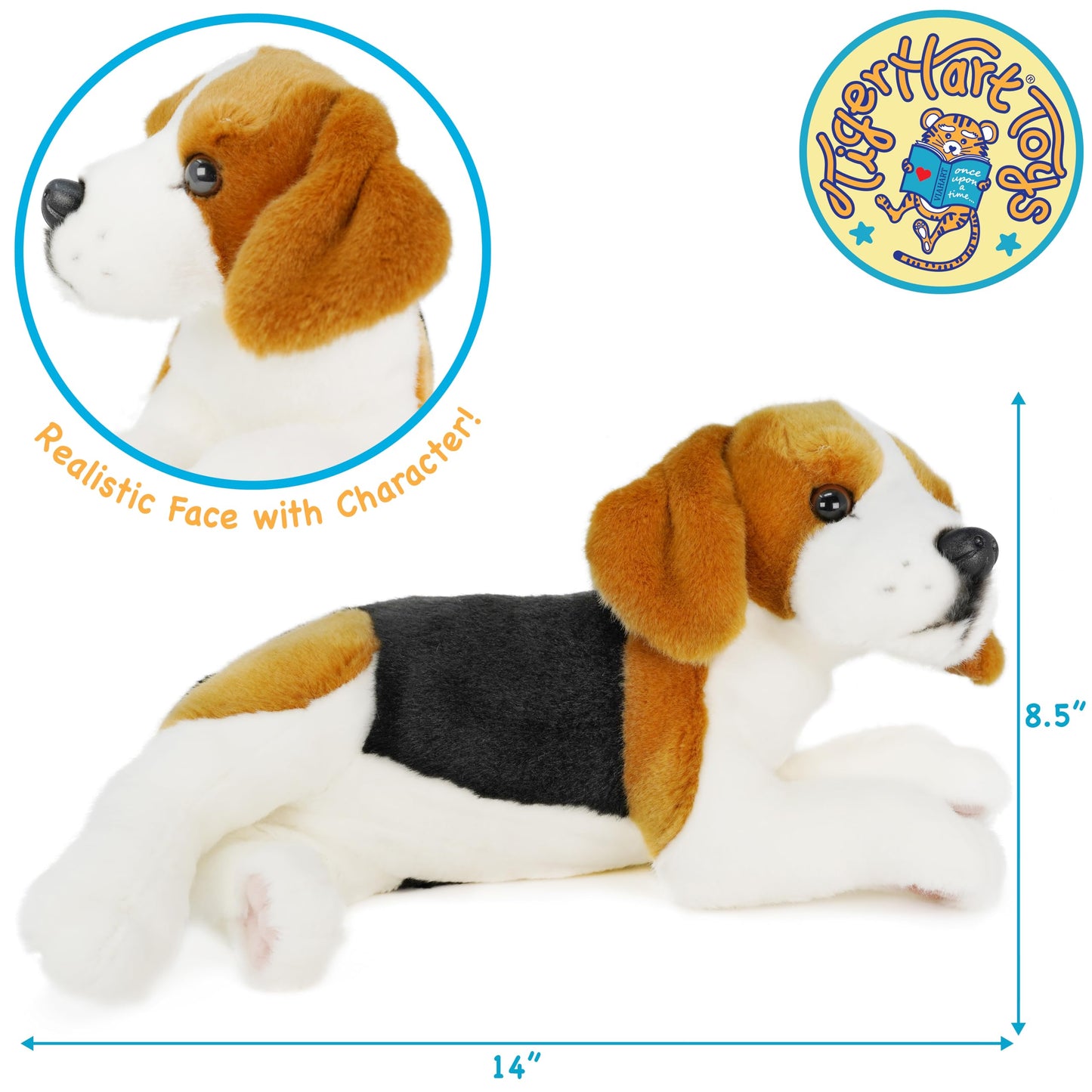 TigerHart Burkham Beagle Plush - 14-Inch Stuffed Animal