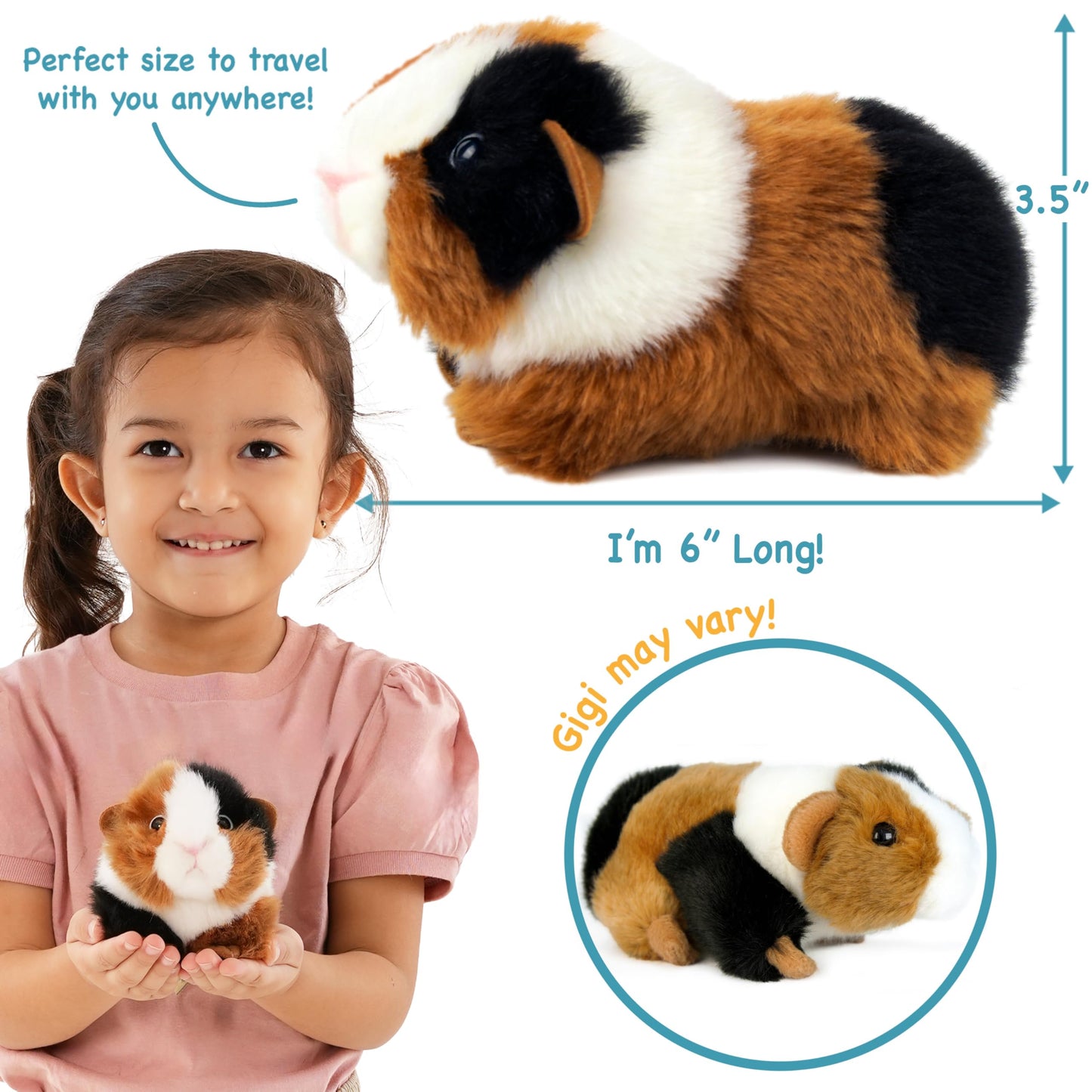 TigerHart Gigi Guinea Pig Plush - 6-Inch Stuffed Animal for Cozy Play