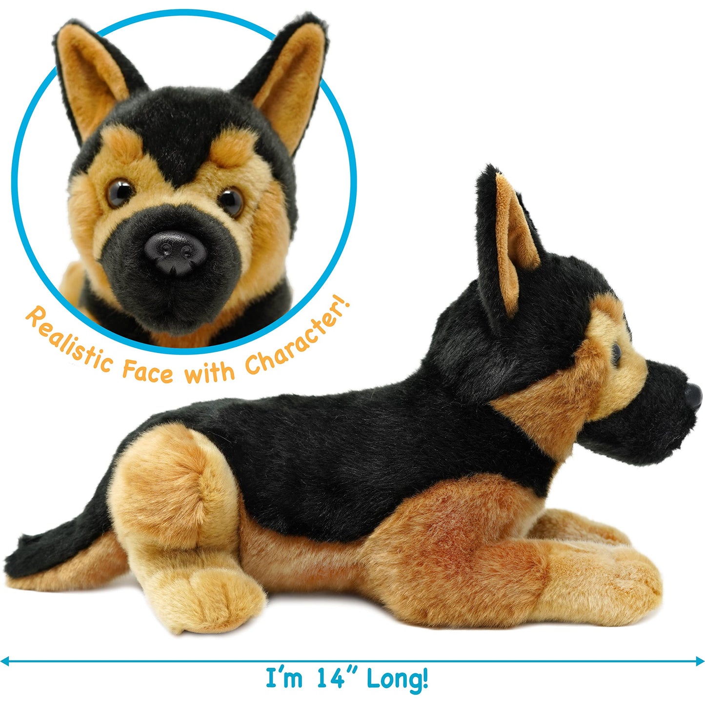 TigerHart Gretchen German Shepherd 15-Inch Plush — Soft Stuffed Animal Toy
