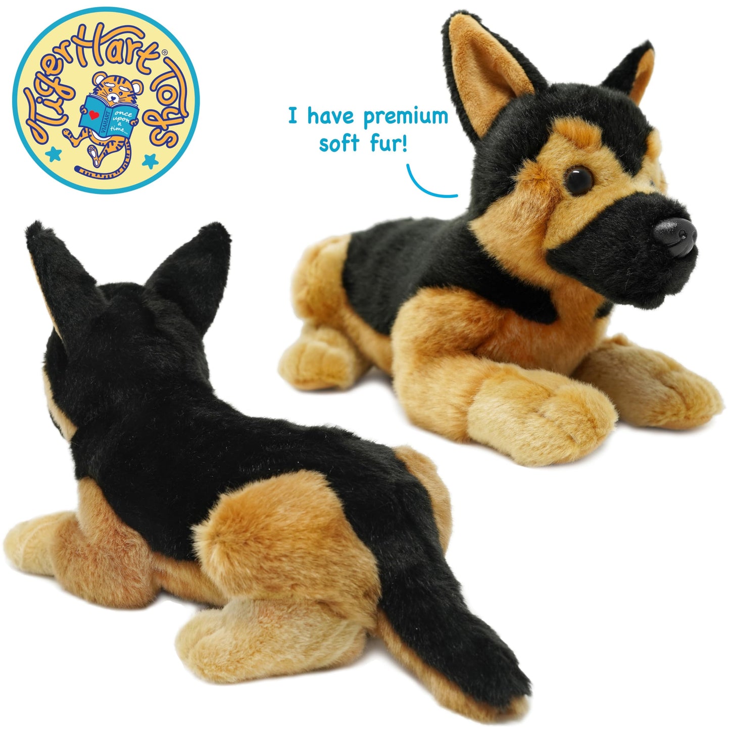 TigerHart Gretchen German Shepherd 15-Inch Plush — Soft Stuffed Animal Toy