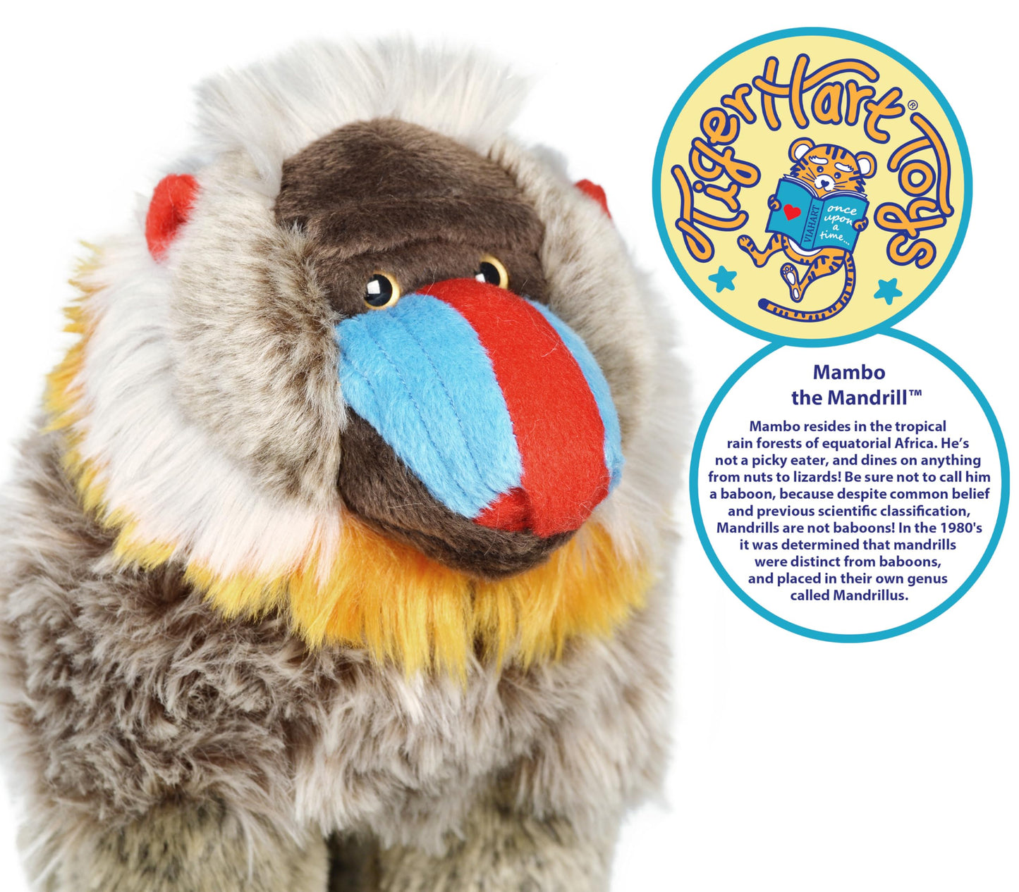 TigerHart Mambo The Mandrill - 10.5 Inch Plush Baboon | Huggable Stuffed Animal