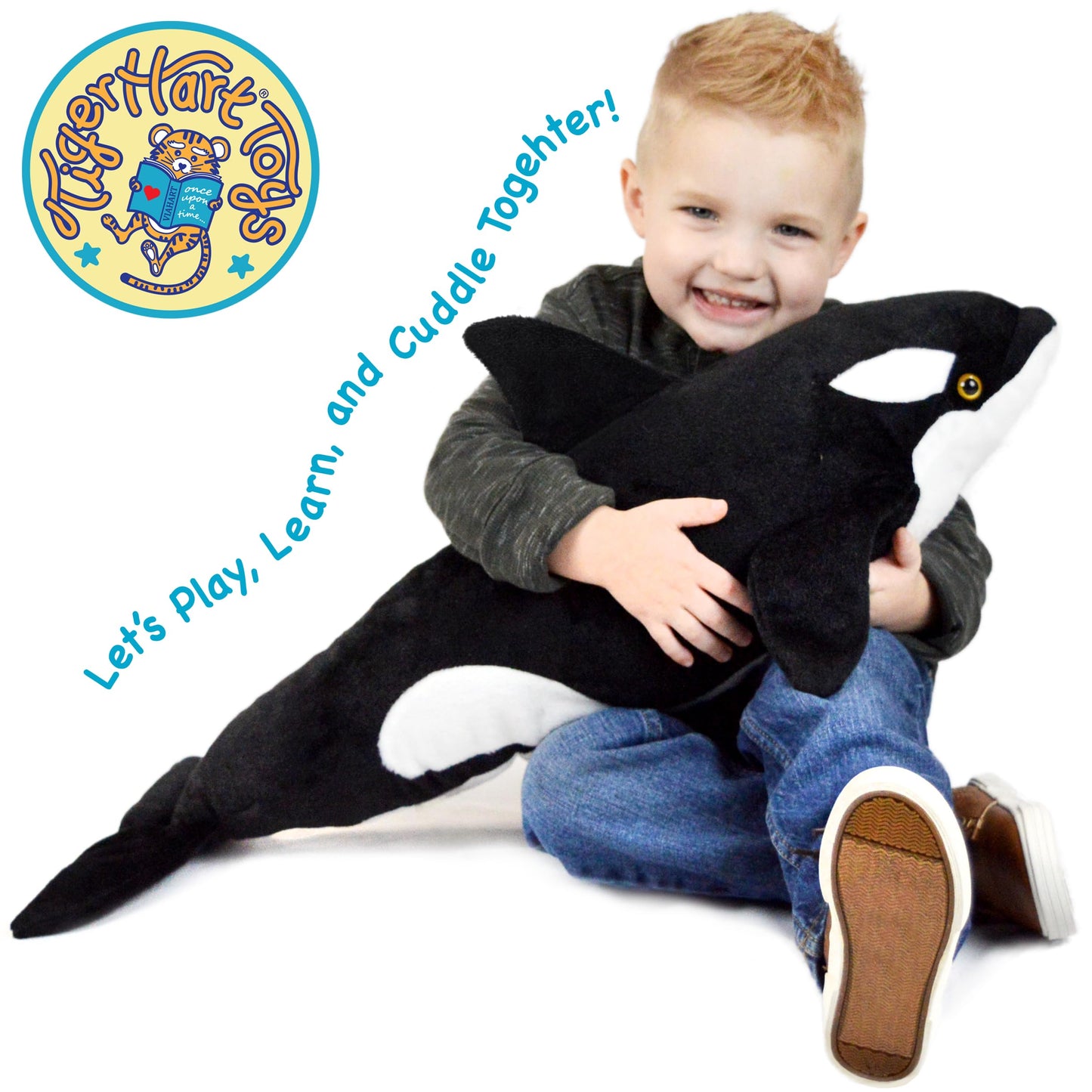 TigerHart Octavius Orca Blackfish Plush — 28-Inch Stuffed Animal