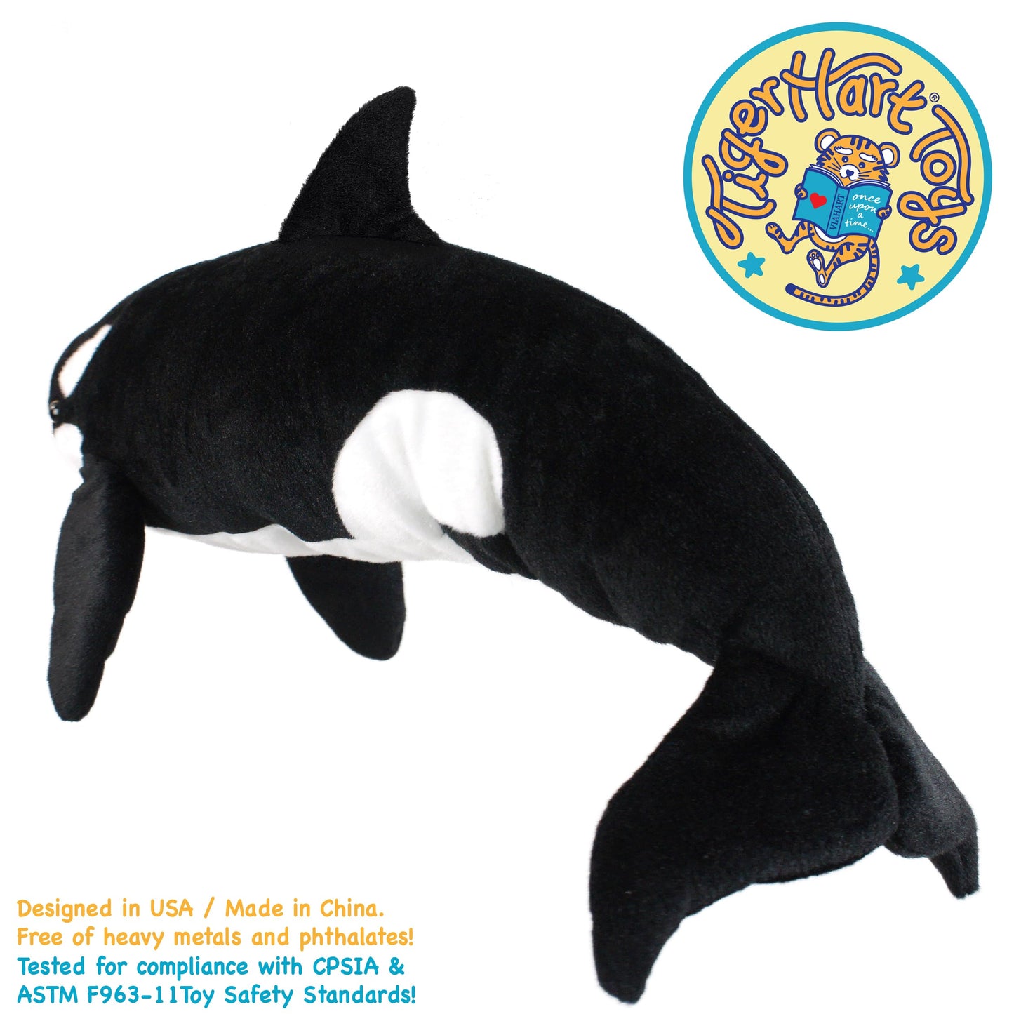 TigerHart Octavius Orca Blackfish Plush — 28-Inch Stuffed Animal