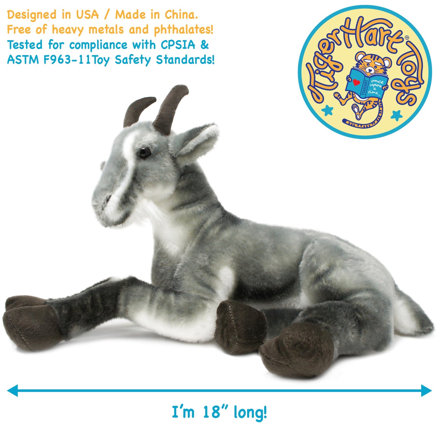 TigerHart Patrick The Pygmy Goat Plush - 18-Inch Large Stuffed Animal