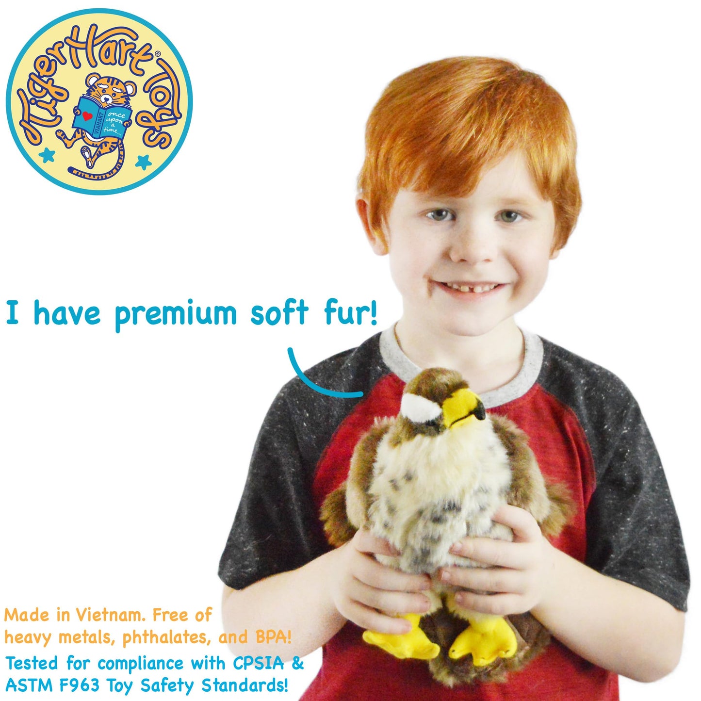TigerHart Percival The Peregrine Falcon 9-Inch Plush – Soft, Poseable Stuffed Animal