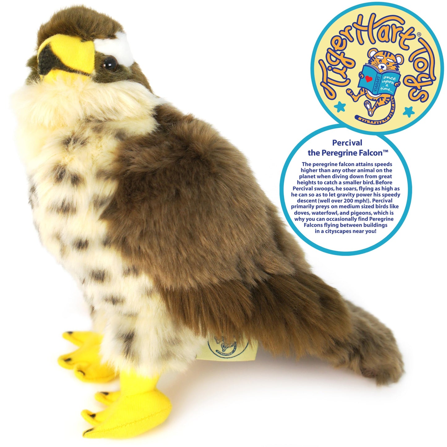 TigerHart Percival The Peregrine Falcon 9-Inch Plush – Soft, Poseable Stuffed Animal