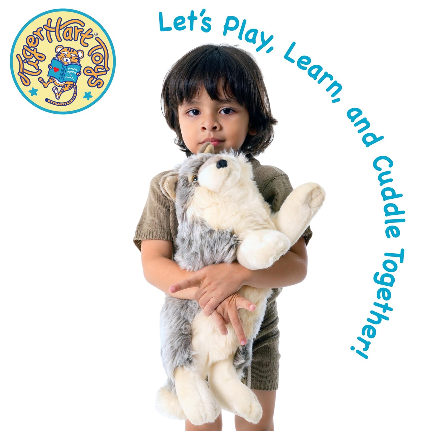 TigerHart Whitaker the Wolf - 14-Inch Plush Toy for Kids | Soft & Safe