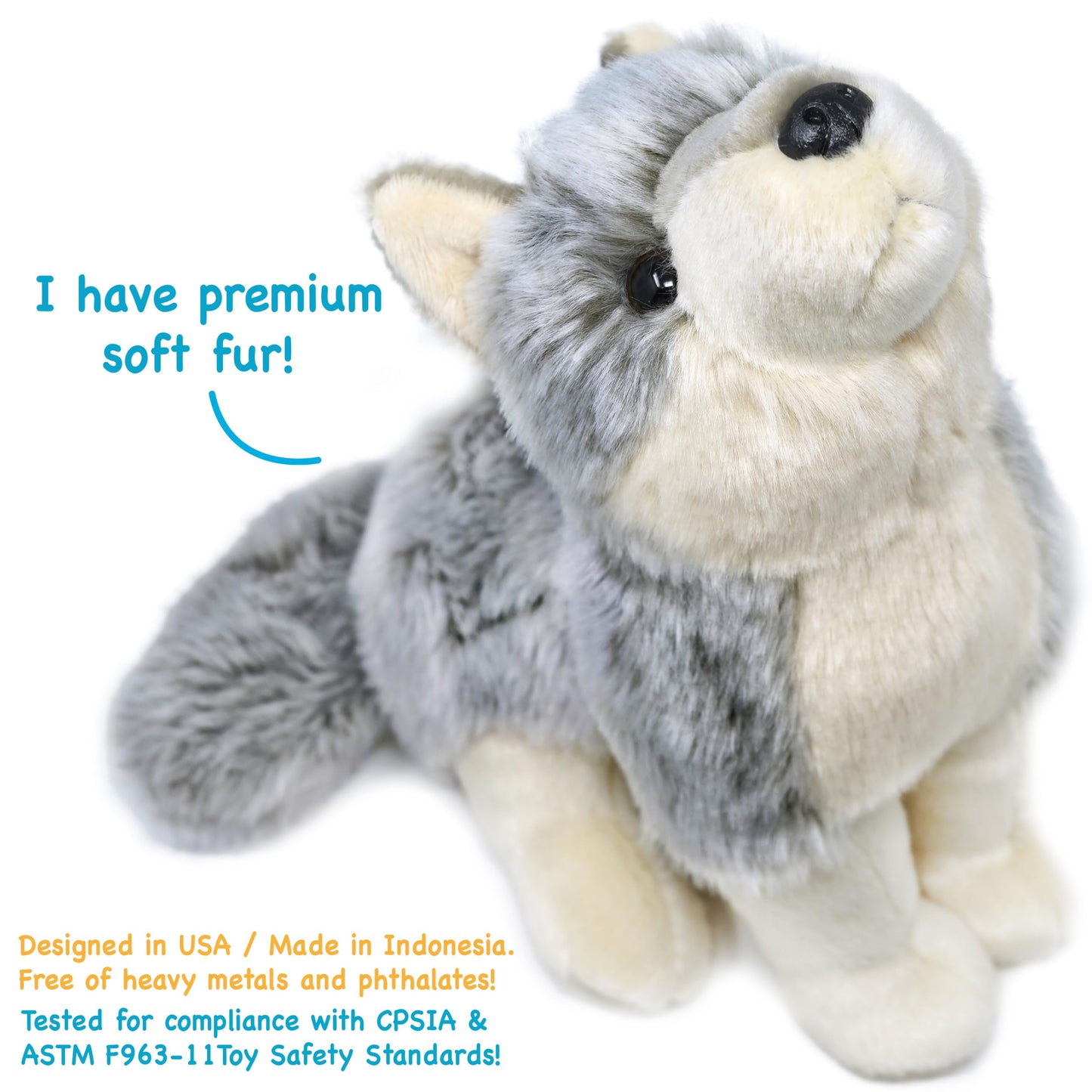 TigerHart Wolcott The Wolf – 11-Inch Plush Toy | Soft, Safe, Story-Driven