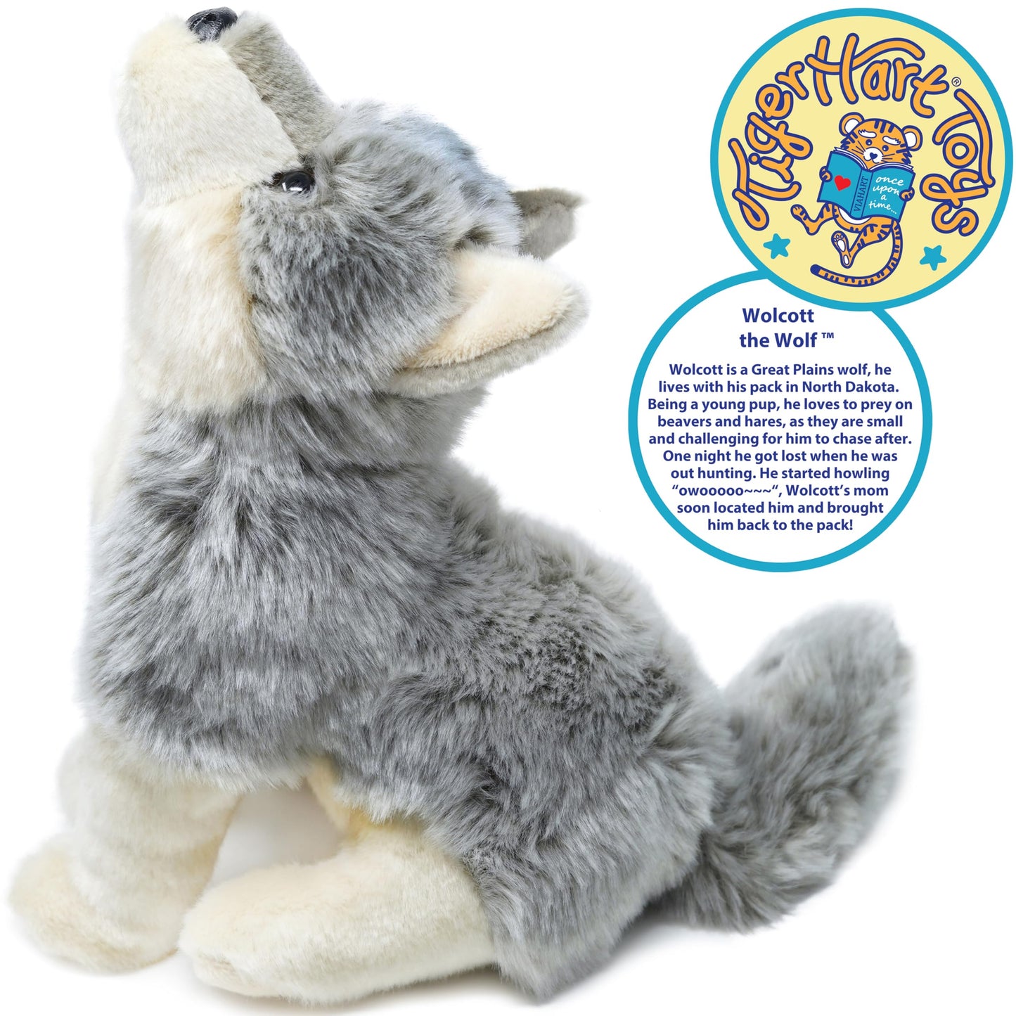 TigerHart Wolcott The Wolf – 11-Inch Plush Toy | Soft, Safe, Story-Driven