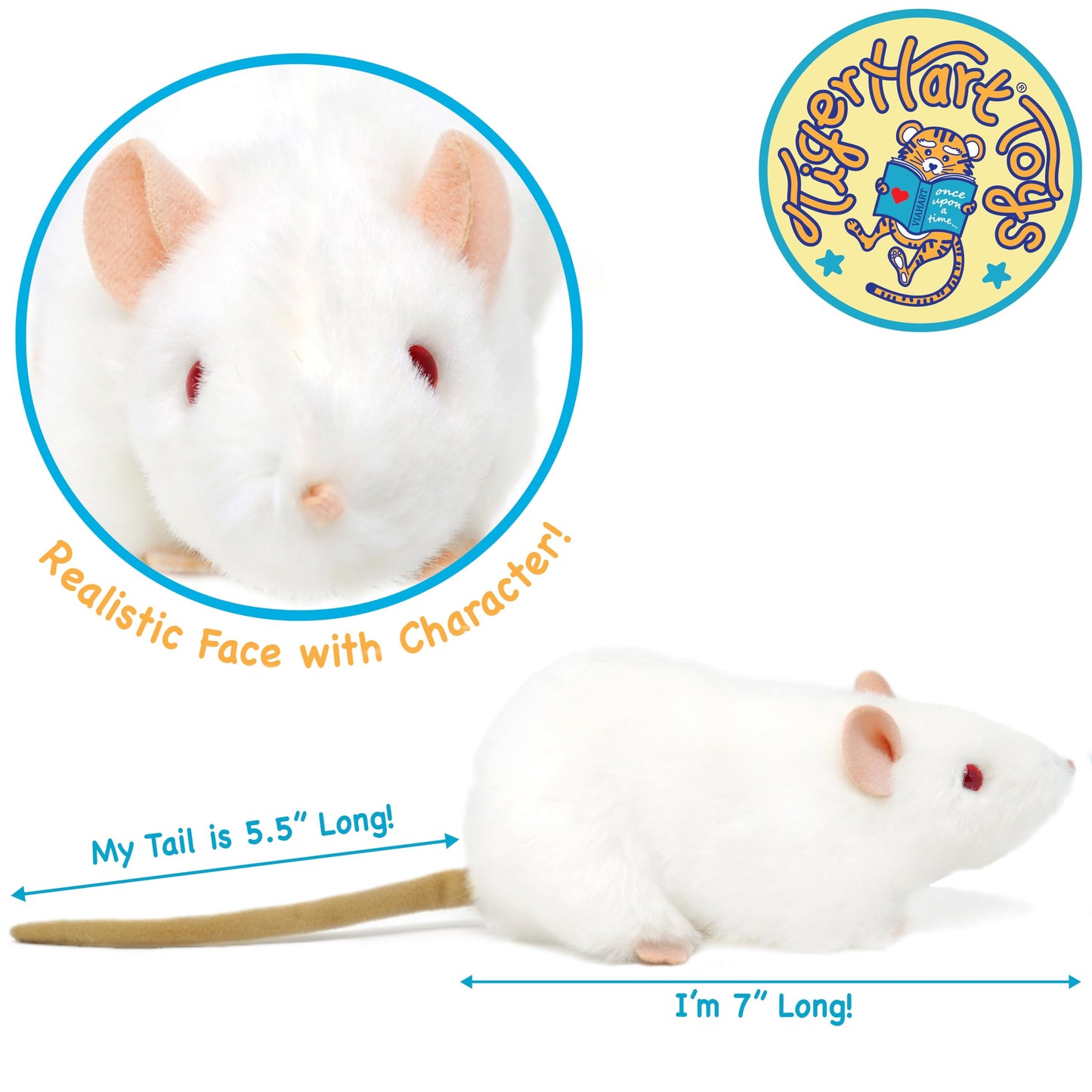 TigerHart Wylie The White Rat Plush – 7-Inch Stuffed Animal