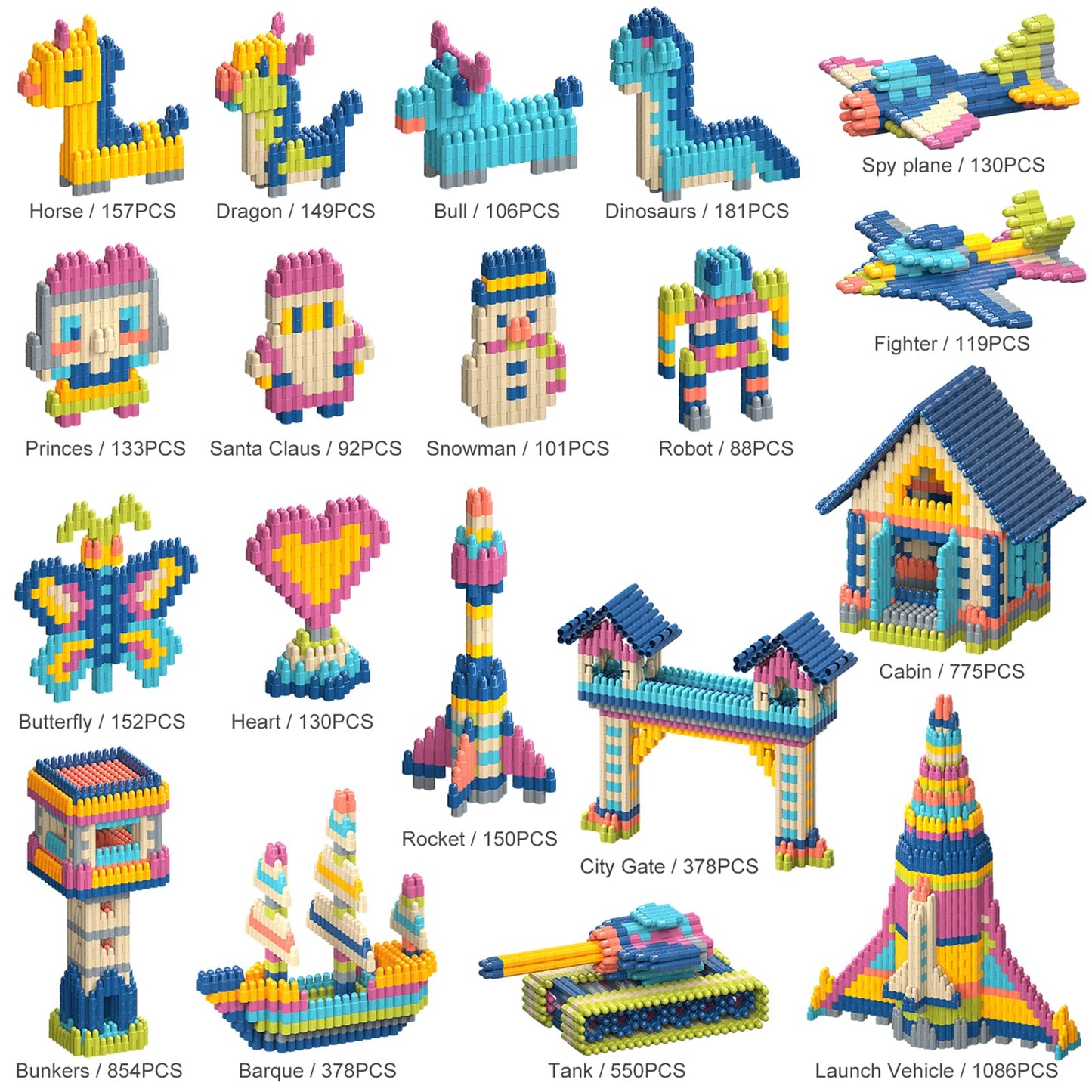 Tigerhu Kids 1120pcs Building Blocks Set – Educational STEM Toy for Ages 3+