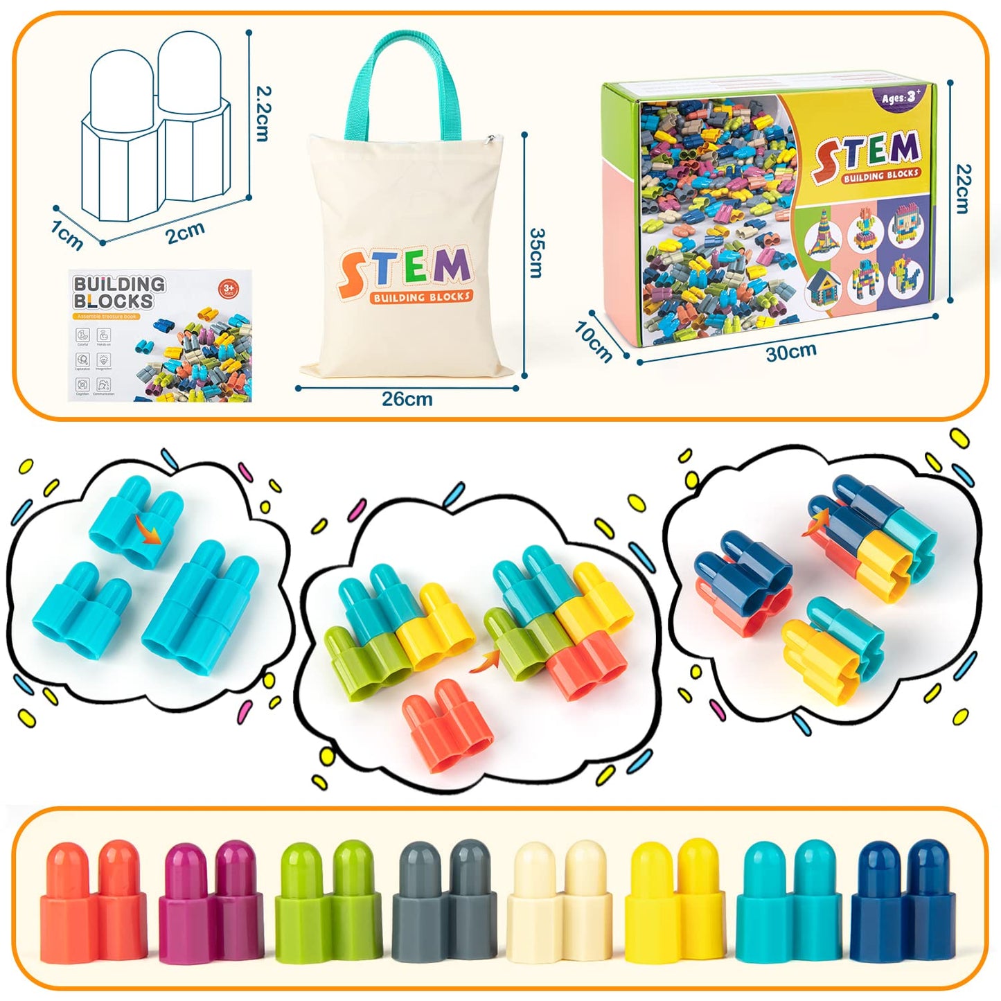 Tigerhu Kids 1120pcs Building Blocks Set – Educational STEM Toy for Ages 3+