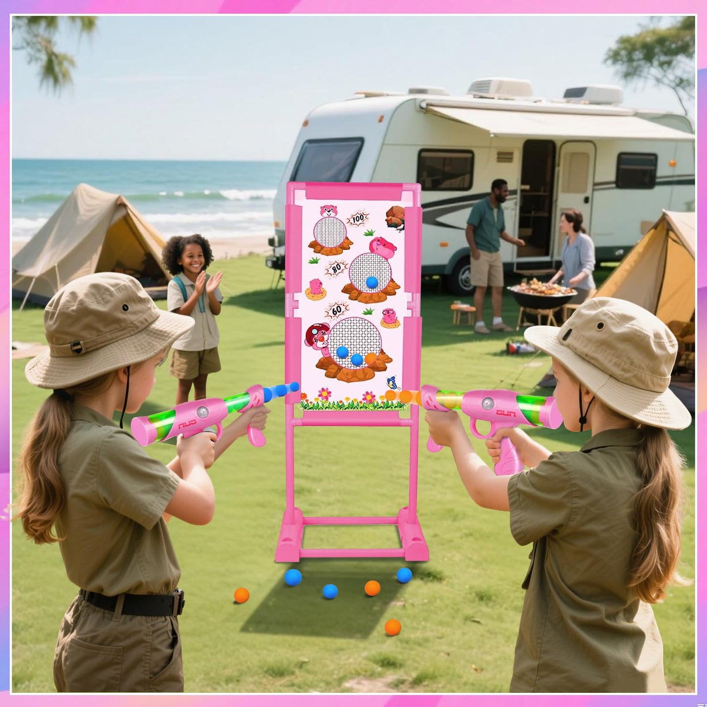 TIGTECGAME Upgraded Moving Shooting Game Toy – 2 Blaster Guns & 18 Foam Balls