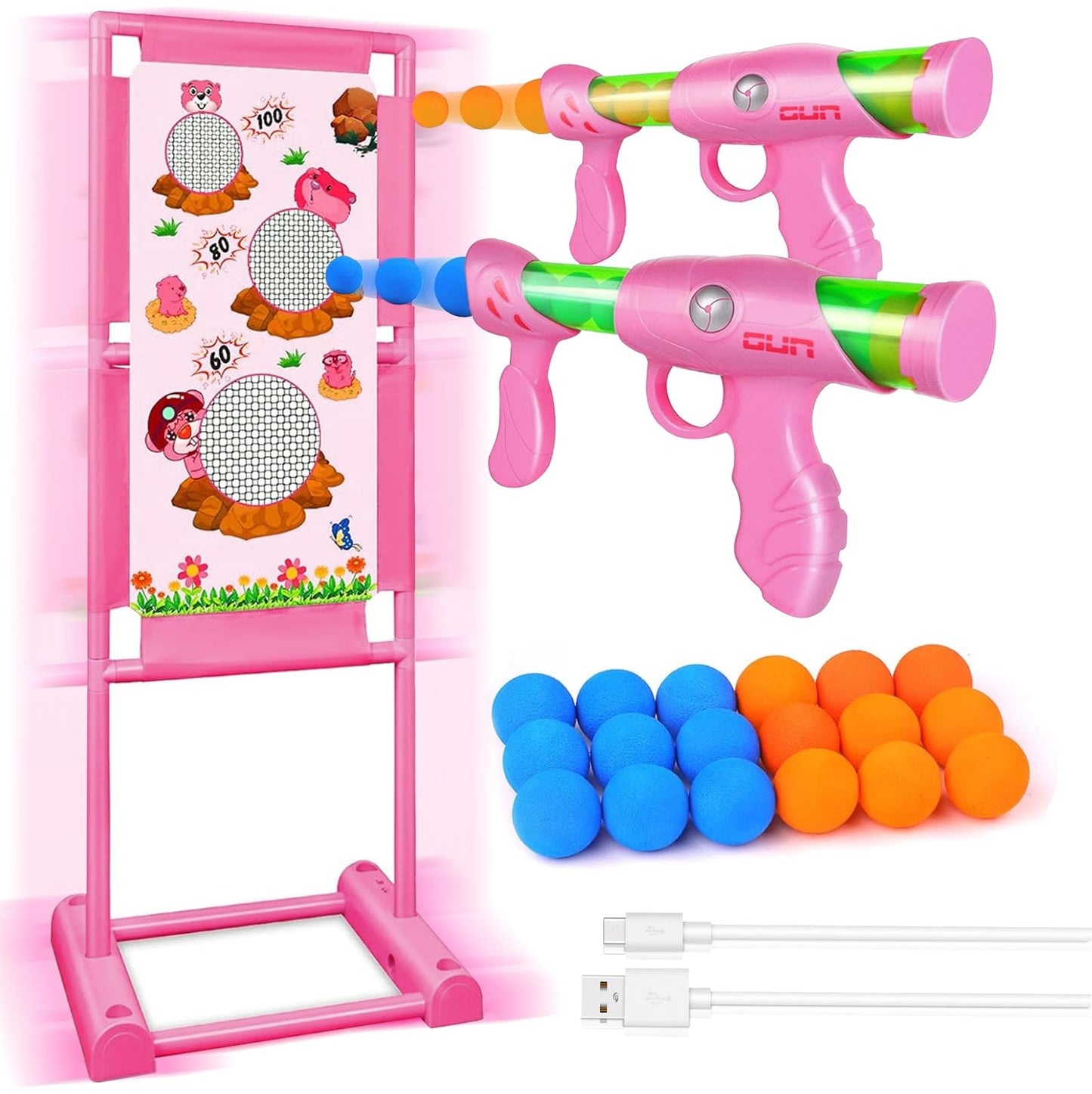TIGTECGAME Upgraded Moving Shooting Game Toy – 2 Blaster Guns & 18 Foam Balls