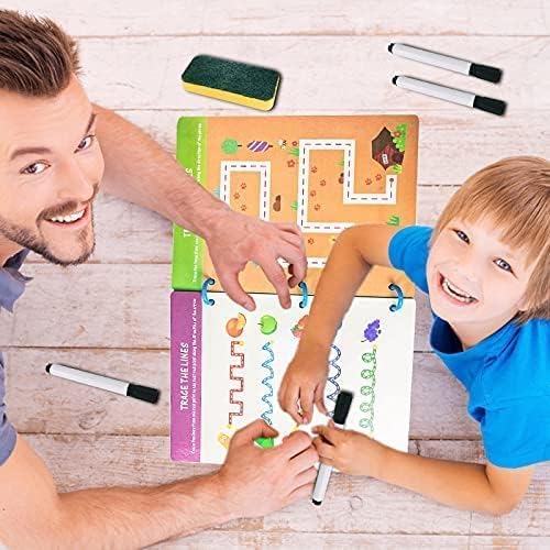 Tiiano Preschool Learning Activities for 2-4 Year Olds | 4 Dry Erase Markers Montessori Set