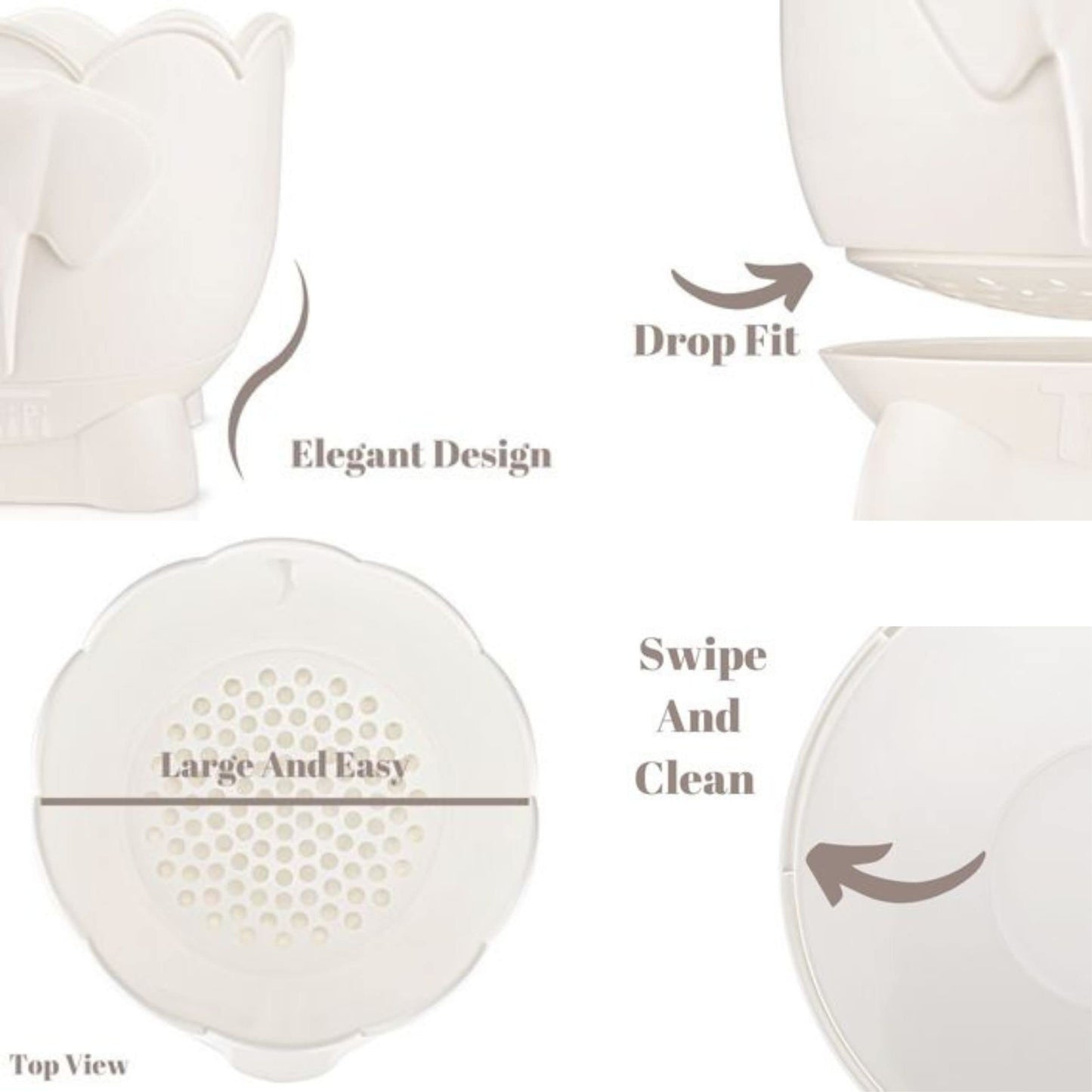Tiipi Bath Toy Storage – 2-Piece Baby Toy Holder with Removable Draining Base