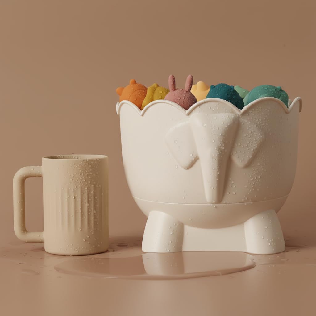 Tiipi Bath Toy Storage – 2-Piece Baby Toy Holder with Removable Draining Base