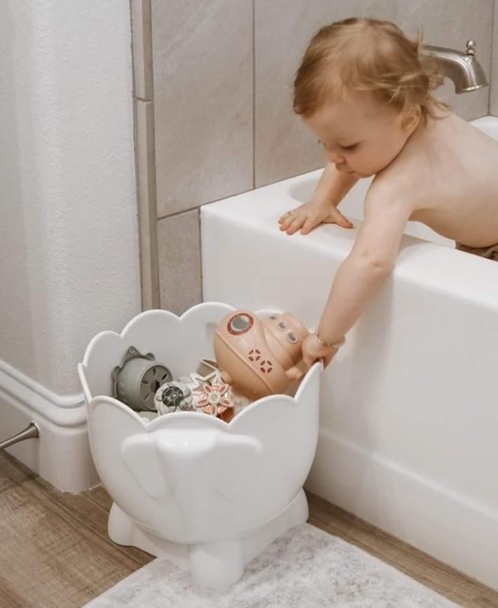 Tiipi Bath Toy Storage – 2-Piece Baby Toy Holder with Removable Draining Base