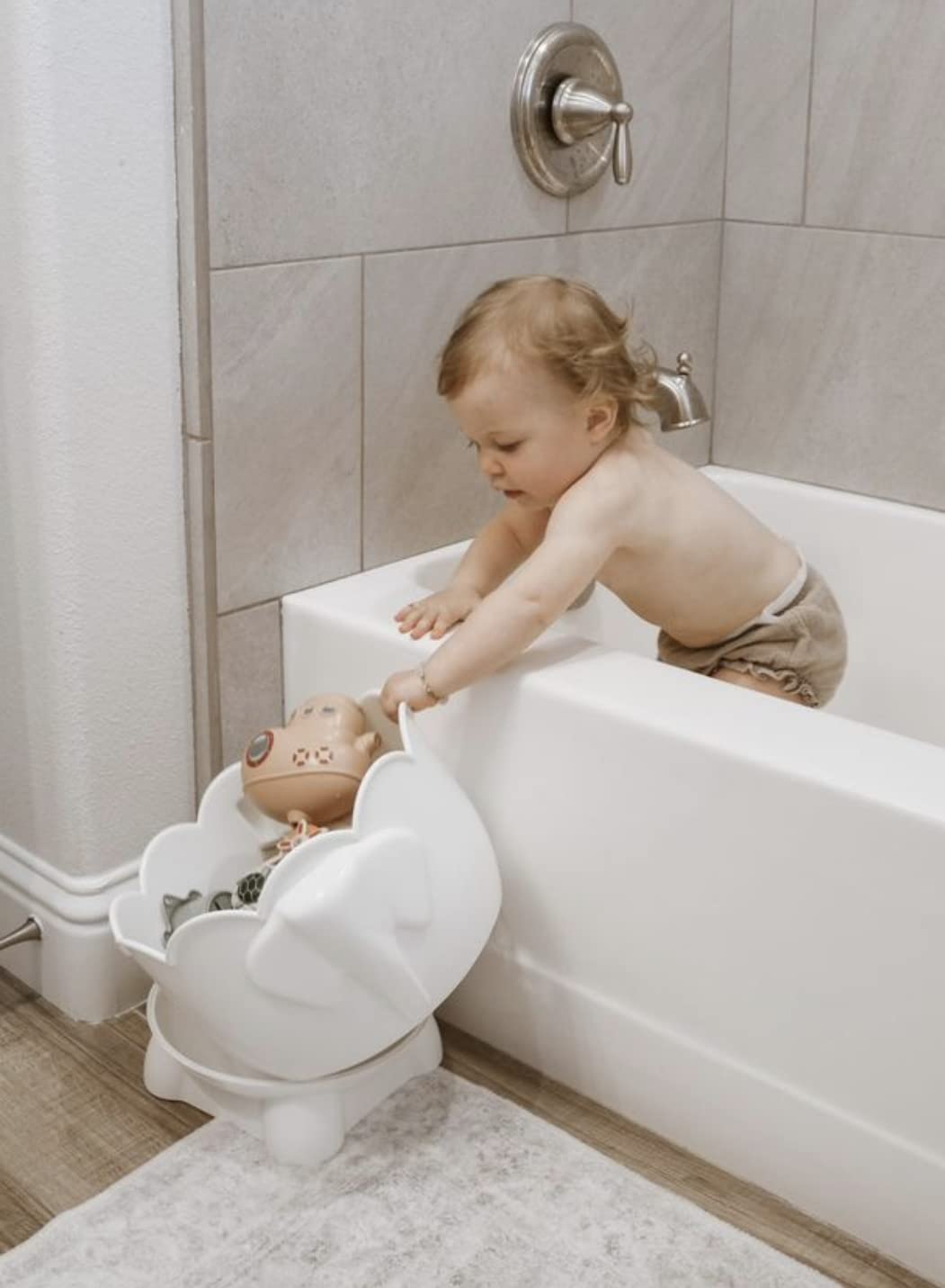 Tiipi Bath Toy Storage – 2-Piece Baby Toy Holder with Removable Draining Base